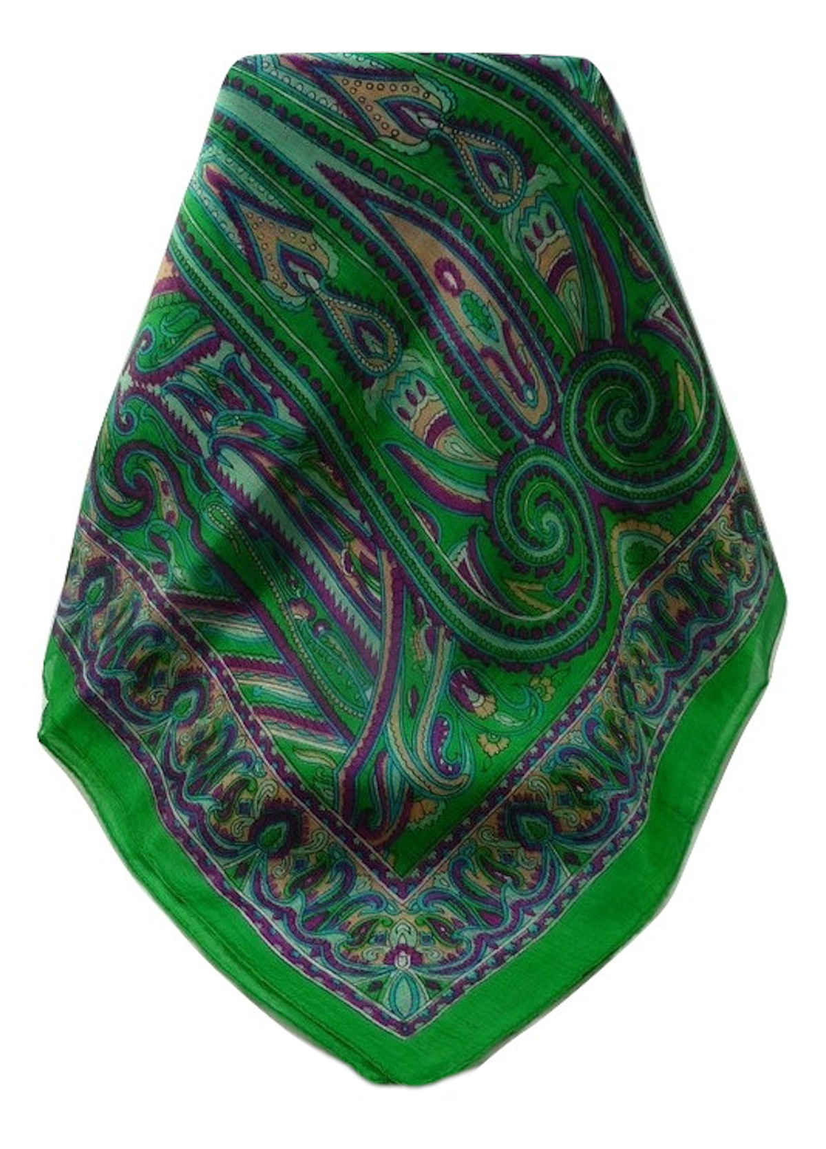 Mulberry Silk Traditional Long Scarf  Yami Green by Pashmina & Silk