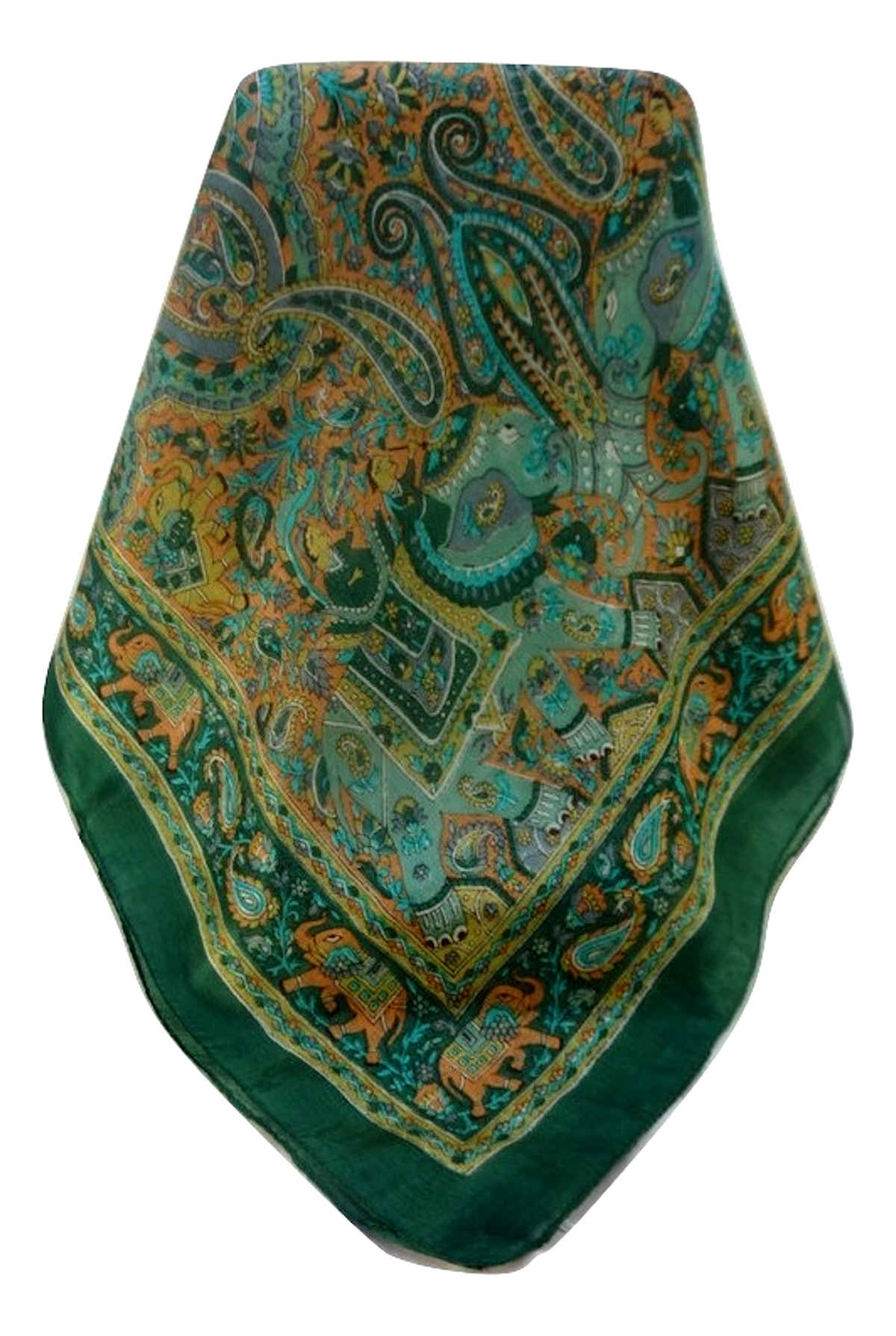 Mulberry Silk Traditional Long Scarf  Zareen Sage by Pashmina & Silk