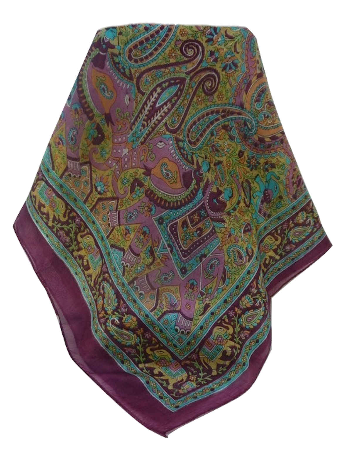 Mulberry Silk Traditional Long Scarf  Zareen Maroon by Pashmina & Silk