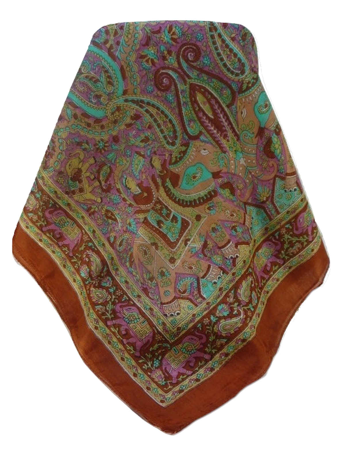 Mulberry Silk Traditional Long Scarf  Zareen Copper by Pashmina & Silk