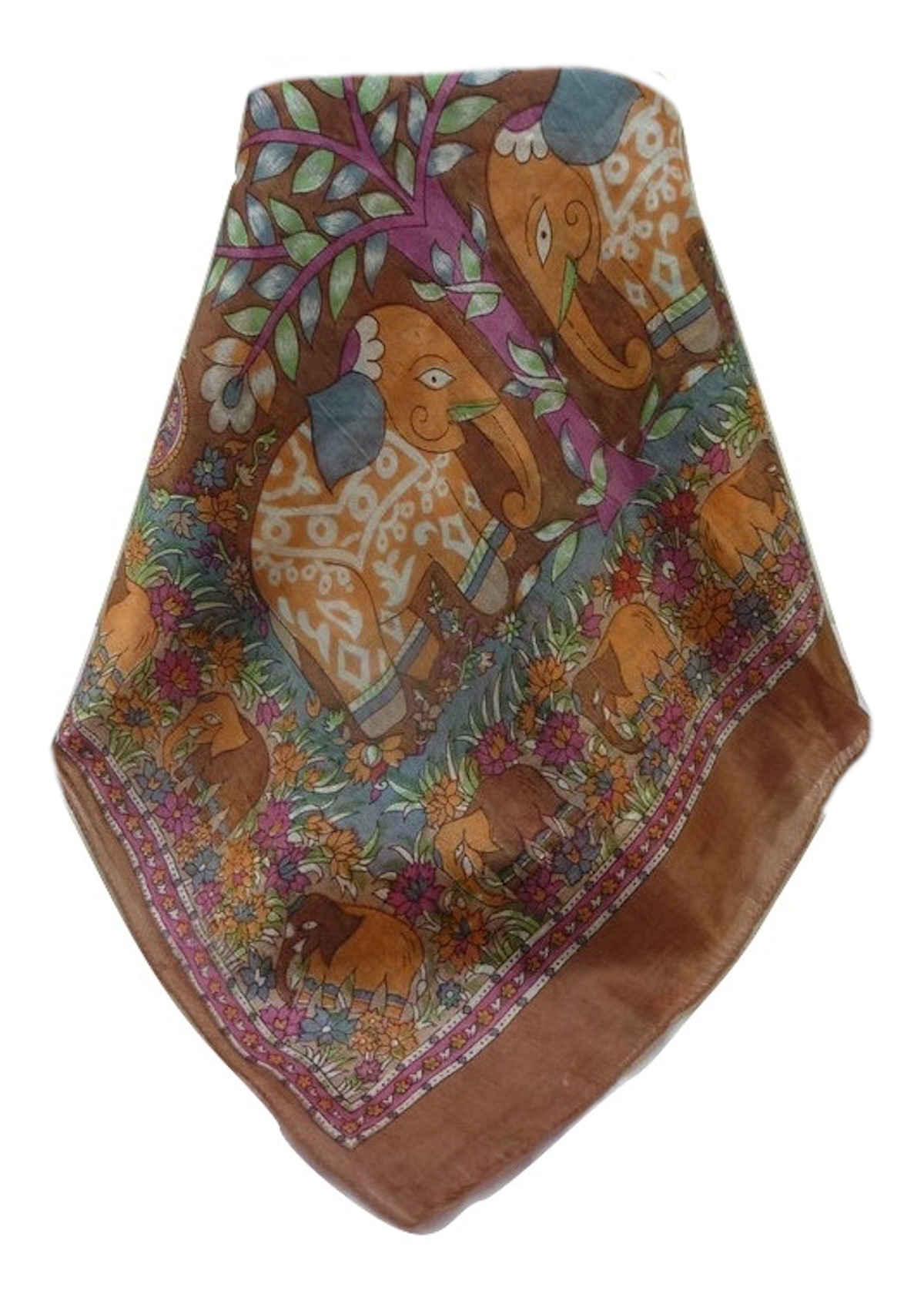 Mulberry Silk Traditional Long Scarf  Zhu Chestnut by Pashmina & Silk