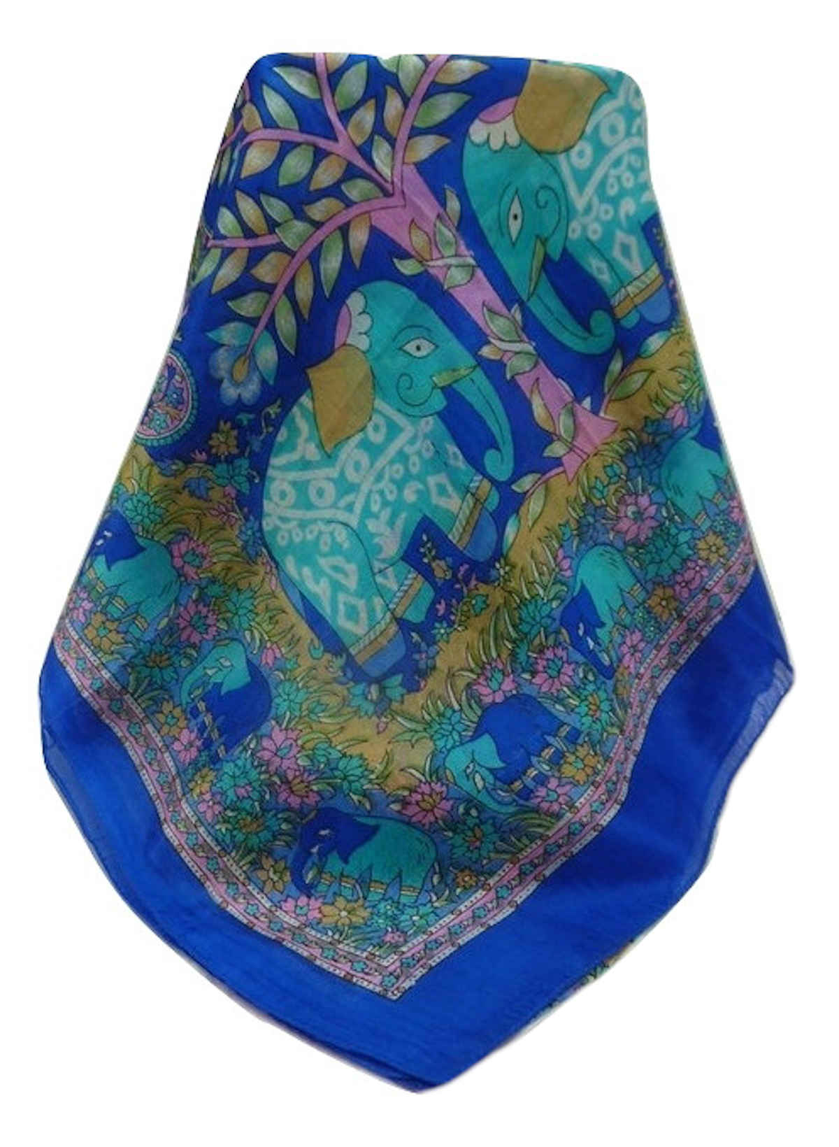 Mulberry Silk Traditional Long Scarf  Zhu Blue by Pashmina & Silk