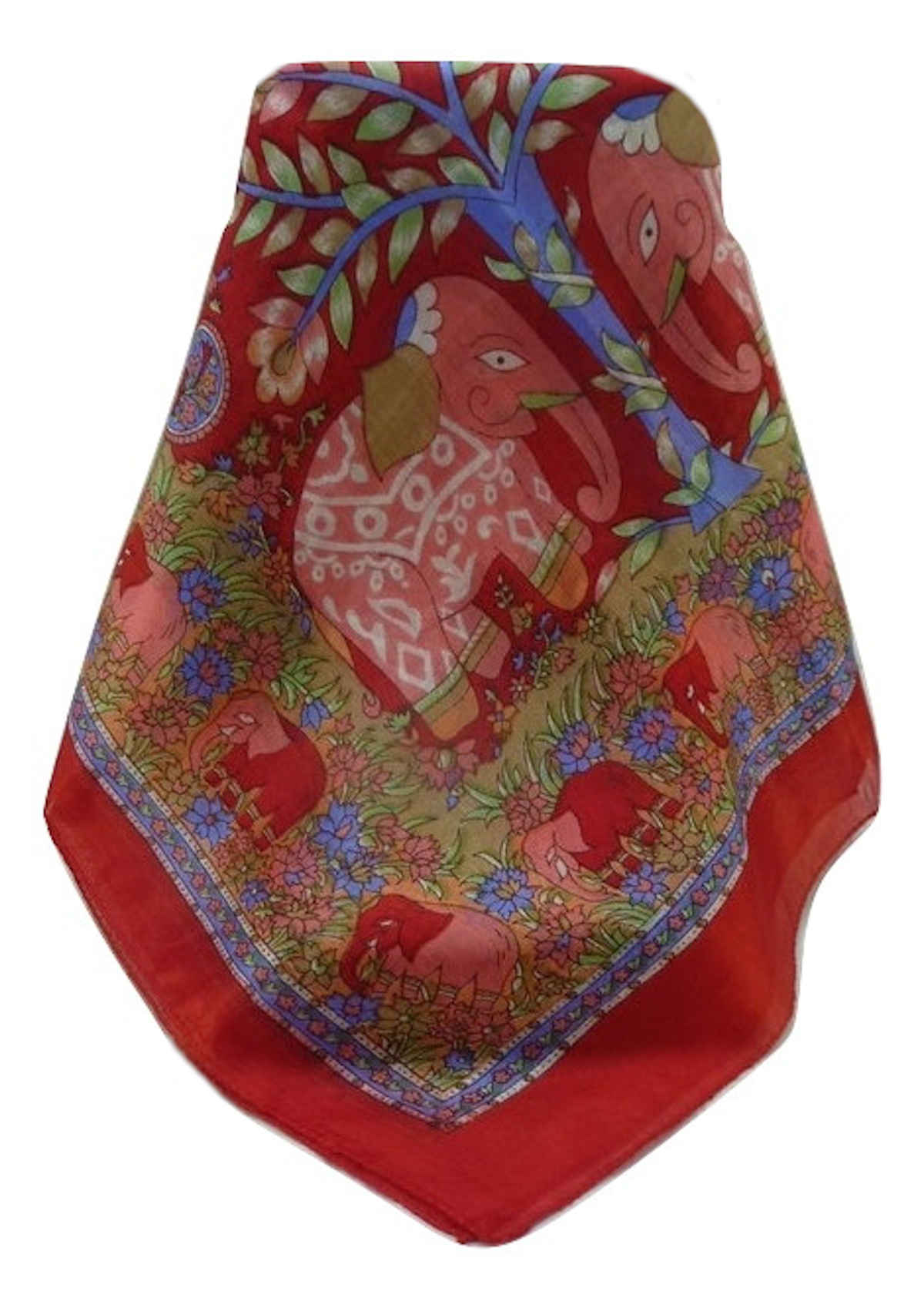 Mulberry Silk Traditional Long Scarf  Zhu Scarlet by Pashmina & Silk
