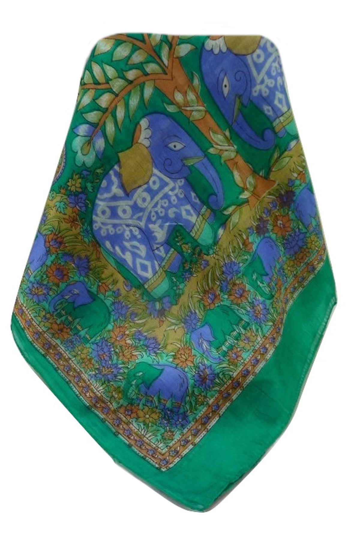 Mulberry Silk Traditional Long Scarf  Zhu Emerald by Pashmina & Silk