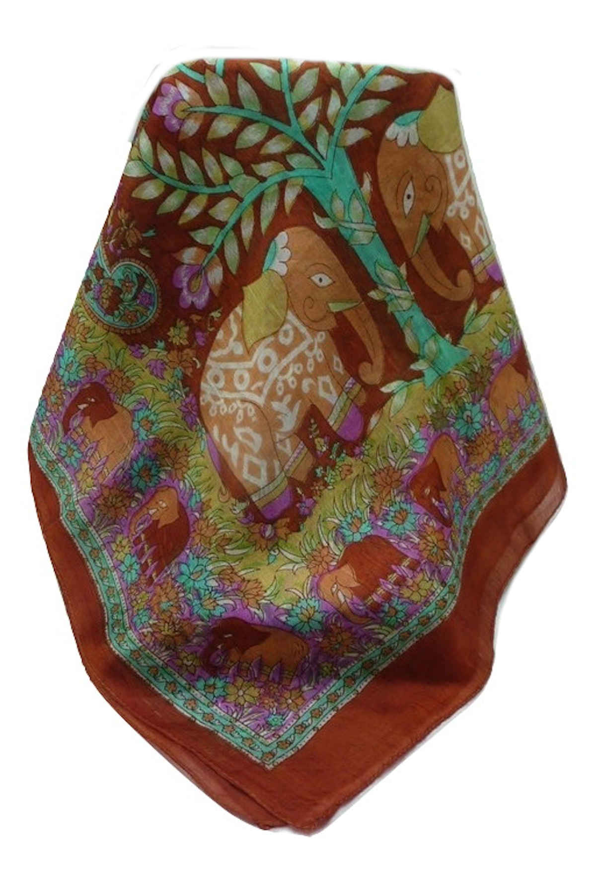 Mulberry Silk Traditional Long Scarf  Zhu Copper by Pashmina & Silk