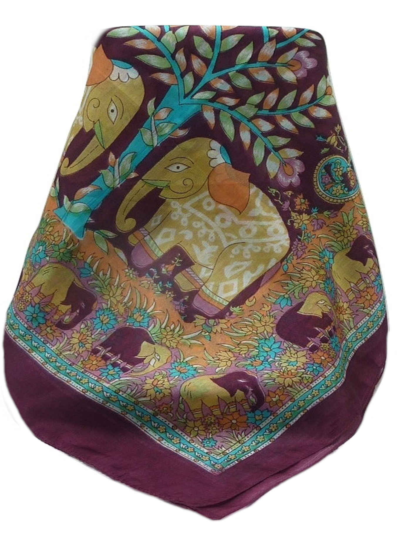 Mulberry Silk Traditional Long Scarf  Zhu Maroon by Pashmina & Silk