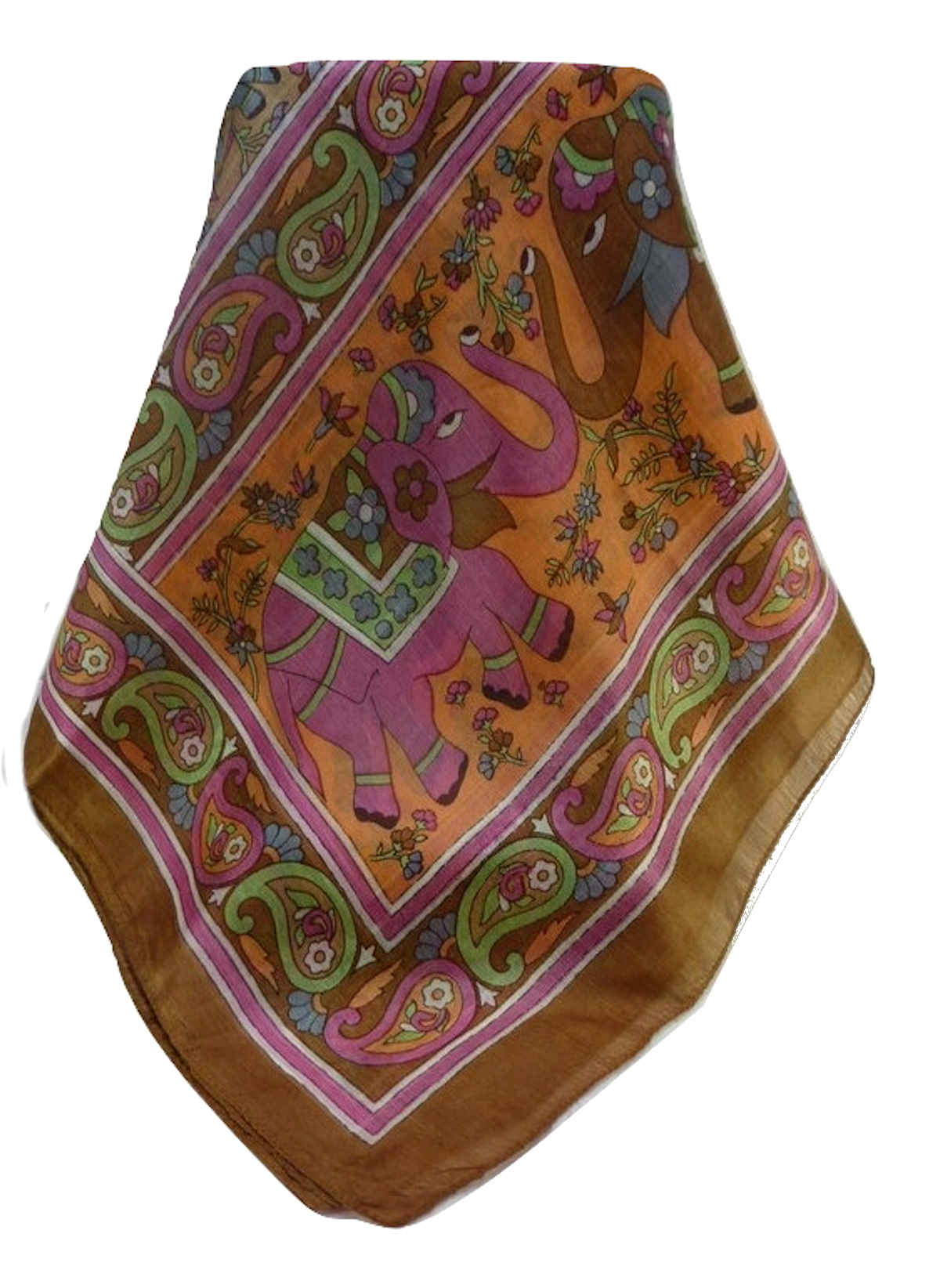 Mulberry Silk Traditional Long Scarf  Zinta Chestnut by Pashmina & Silk