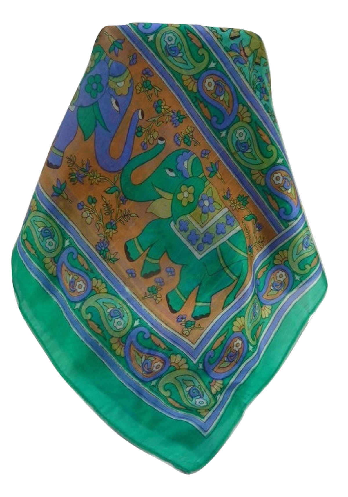 Mulberry Silk Traditional Long Scarf  Zinta Emerald by Pashmina & Silk