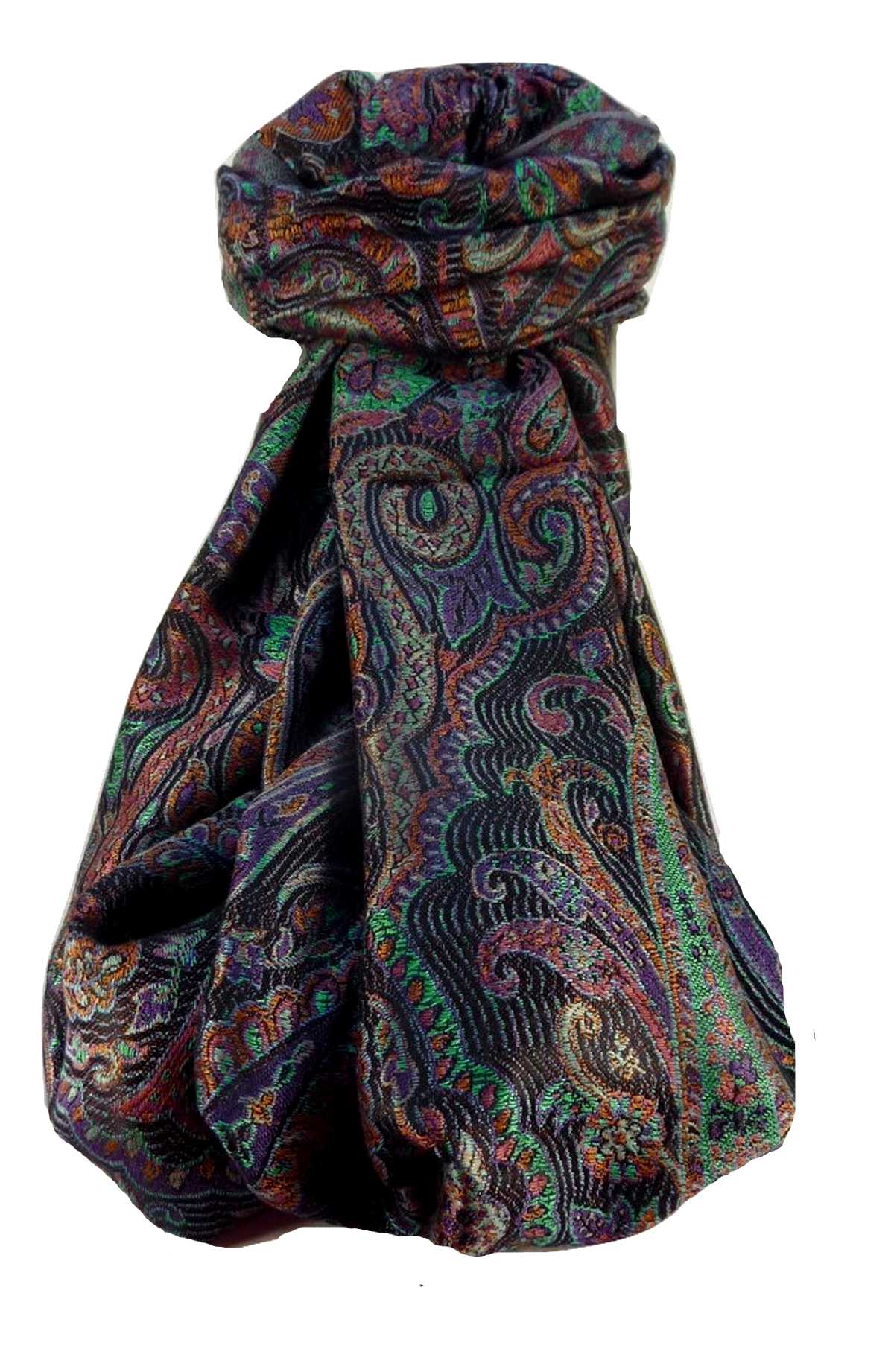 Mens Jamawar Premium Silk Scarf Pattern 8079 by Pashmina & Silk
