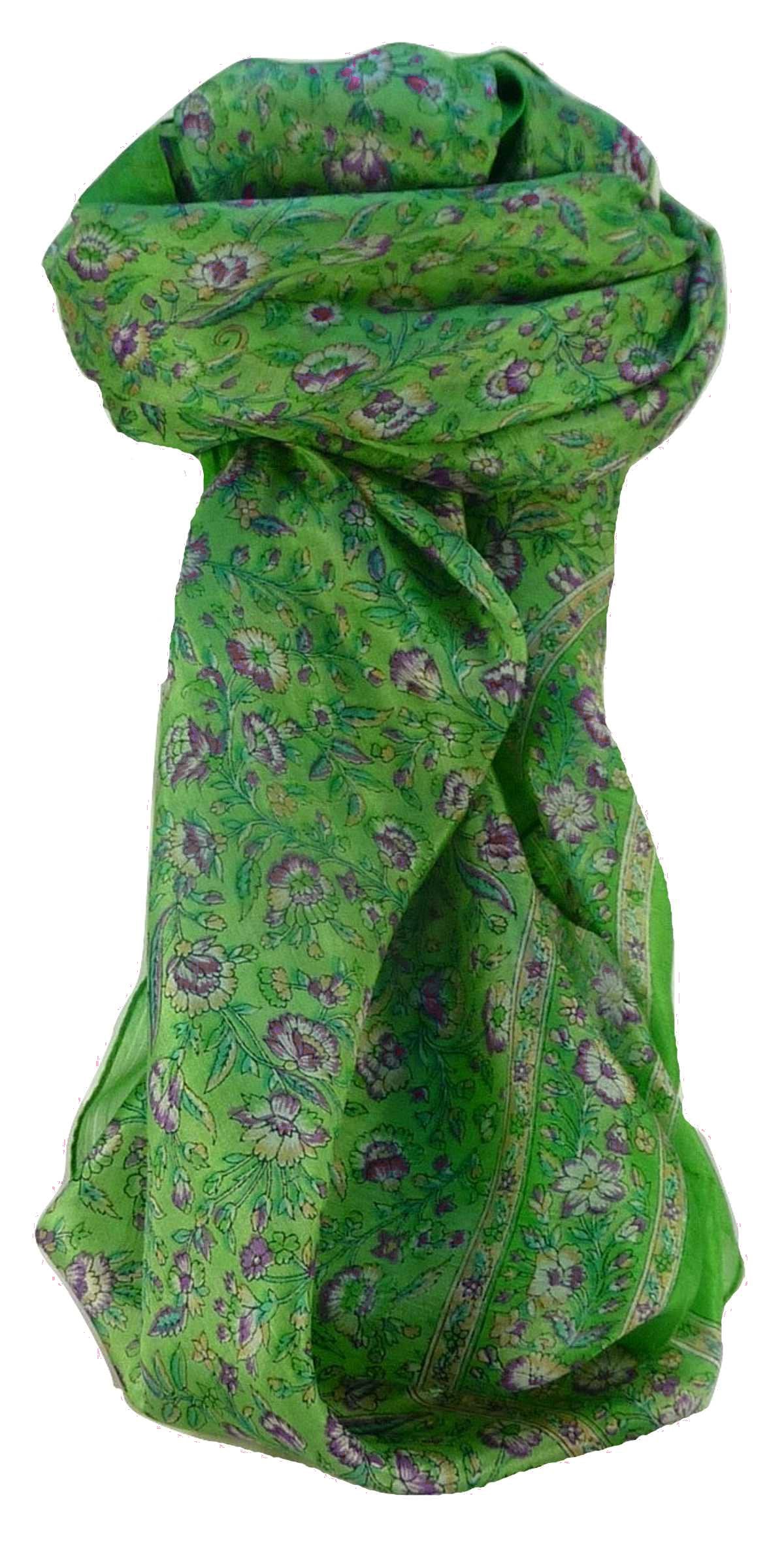 Tradizionale Sciarpa Quadrata di Seta Dula Jade di Pashmina & Silk