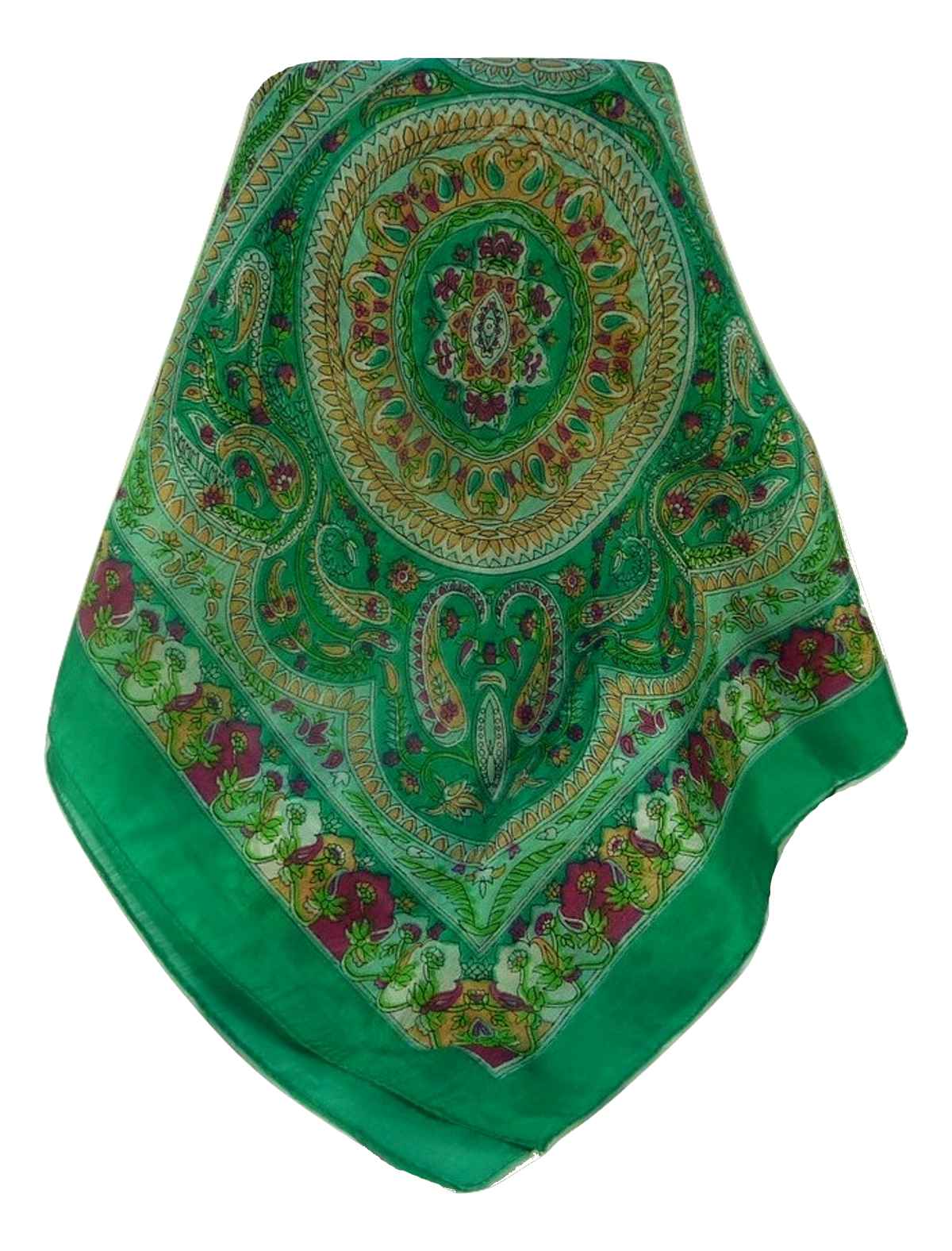 Mulberry Silk Traditional Square Scarf Nadia Jade by Pashmina & Silk