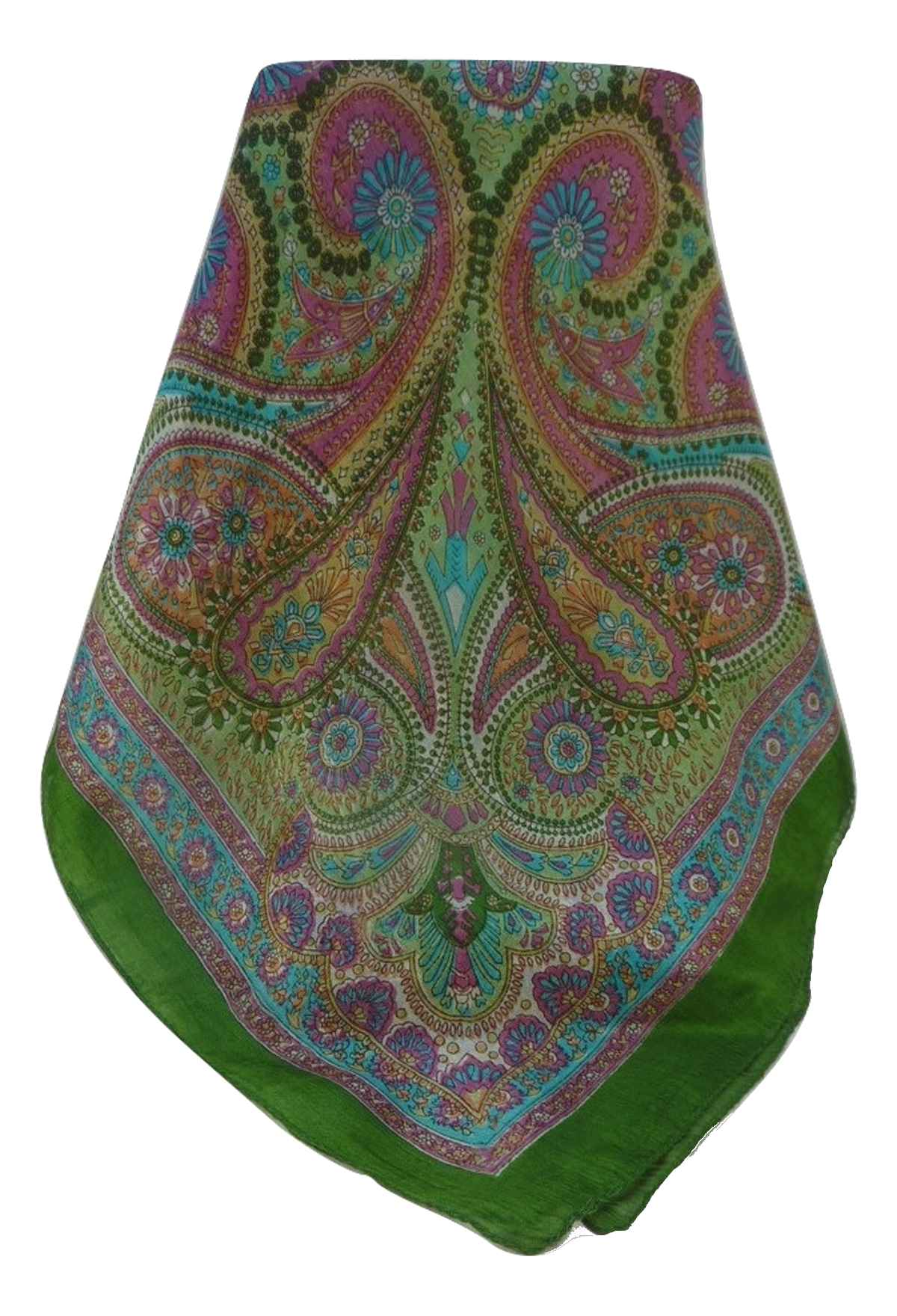 Mulberry Silk Traditional Square Scarf Kadri Sage by Pashmina & Silk