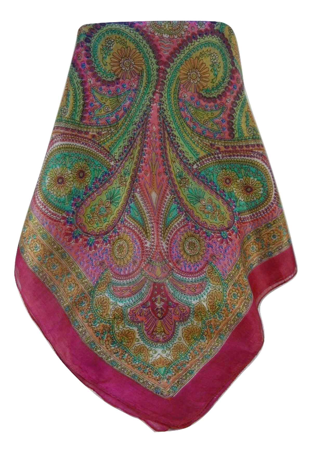 Mulberry Silk Traditional Square Scarf Kadri Rose by Pashmina & Silk