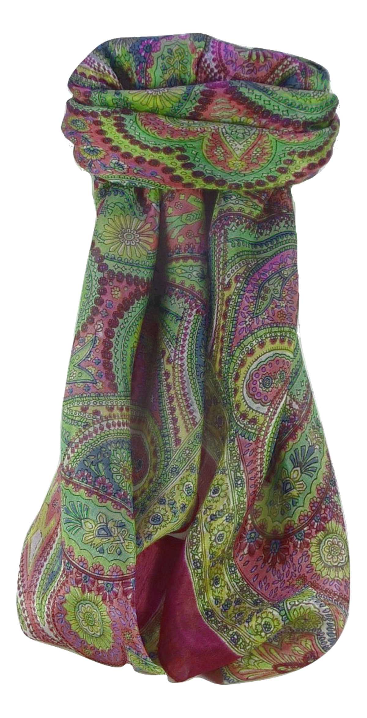 Mulberry Silk Traditional Square Scarf Kadri Rose by Pashmina & Silk