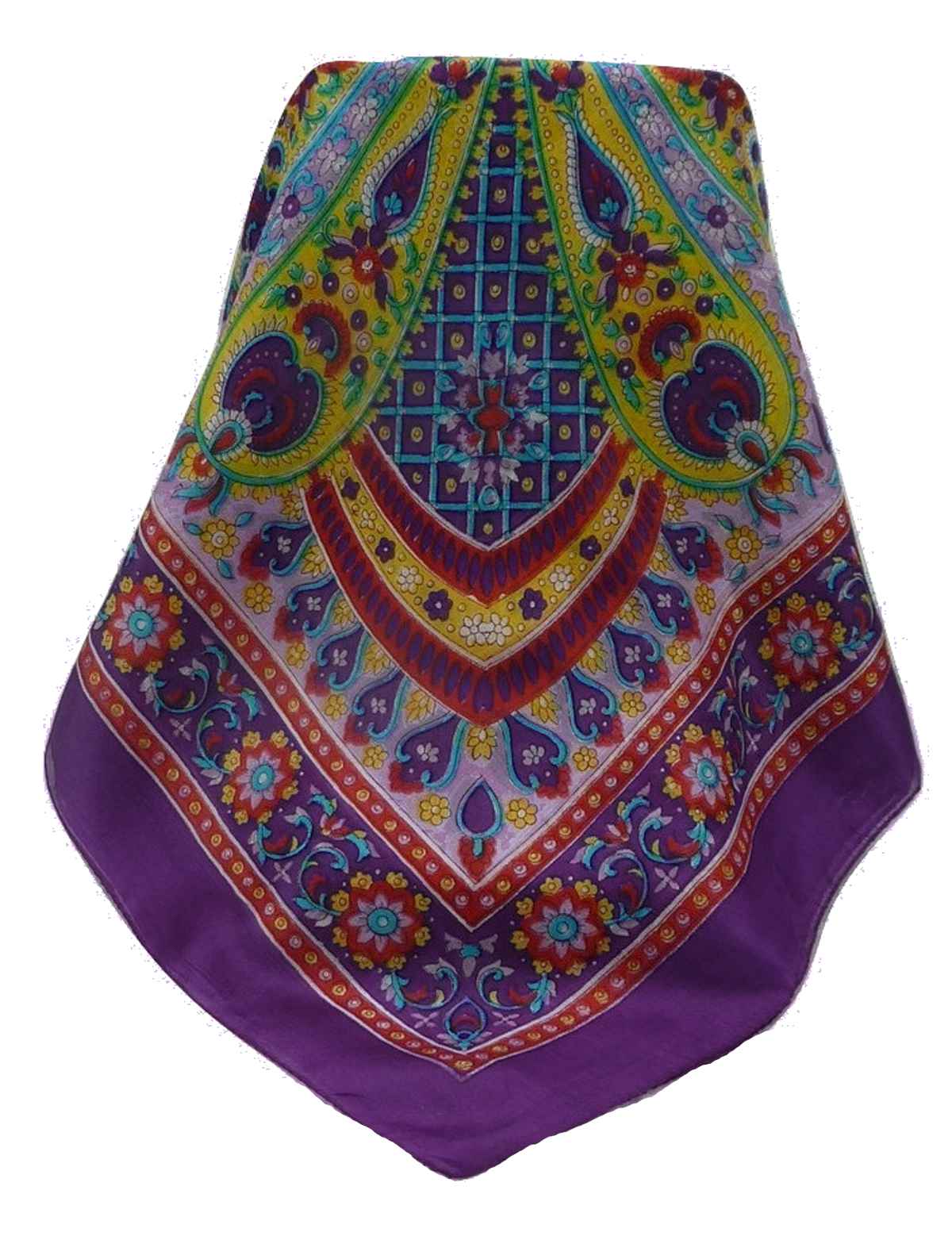 Mulberry Silk Traditional Square Scarf Rajpoor Violet by Pashmina & Silk