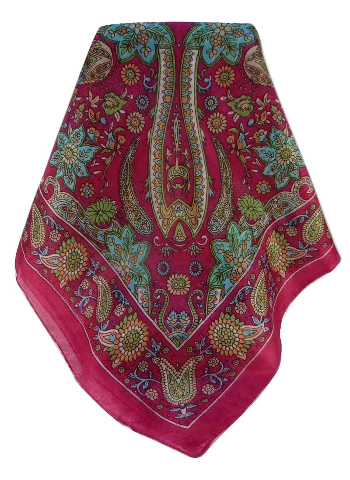 Tradizionale Sciarpa Quadrata di Seta Ravi Pink di Pashmina & Silk