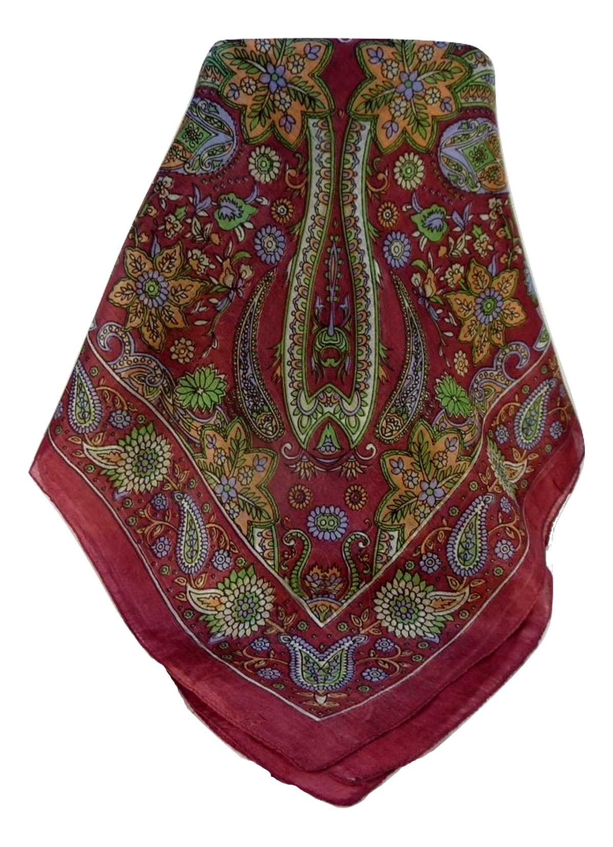 Tradizionale Sciarpa Quadrata di Seta Ravi Rose di Pashmina & Silk