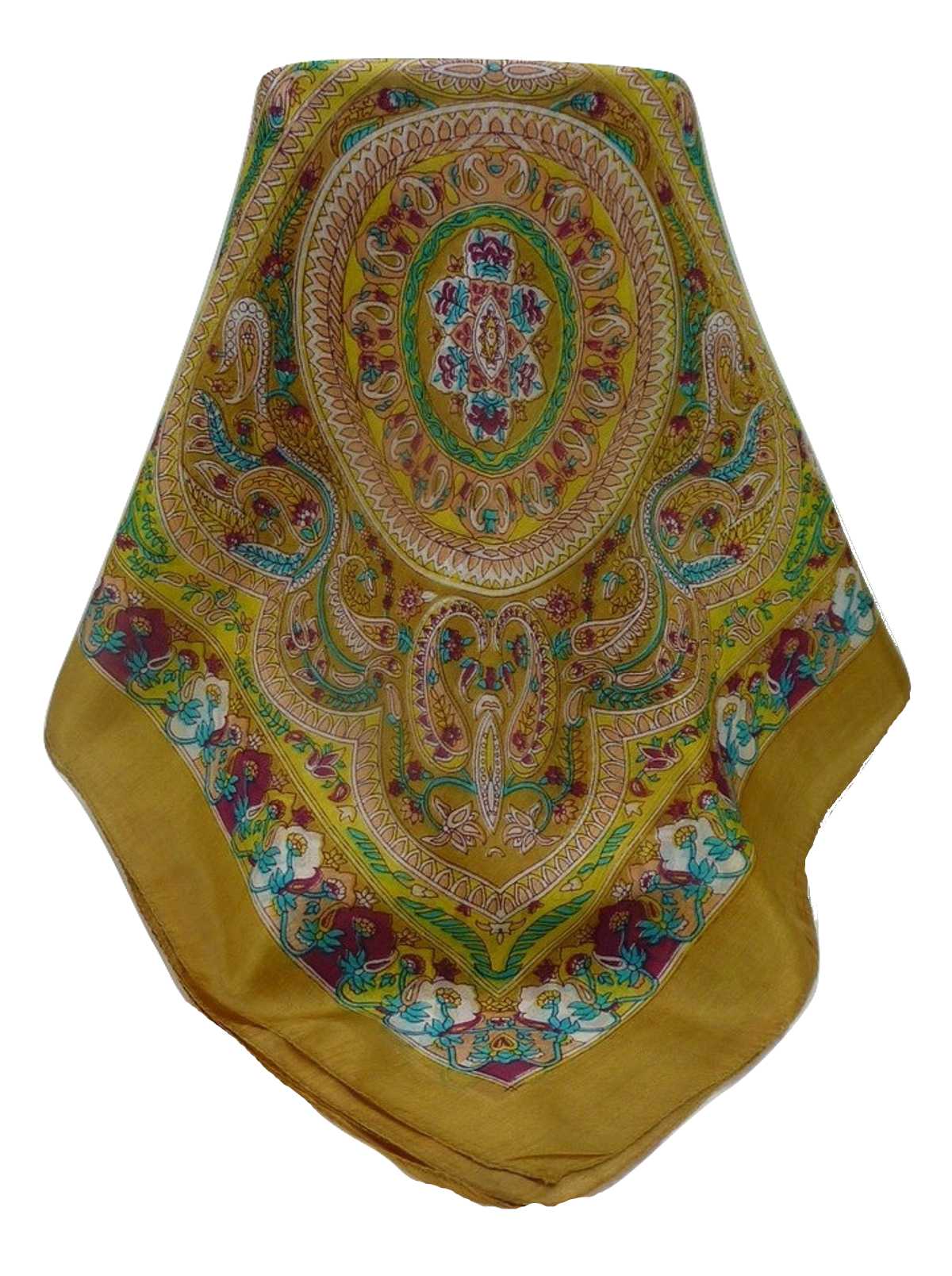 Mulberry Silk Traditional Square Scarf Ridan Caramel by Pashmina & Silk