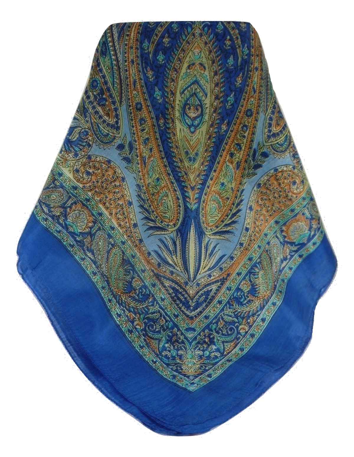 Mulberry Silk Traditional Square Scarf Sariz Blue by Pashmina & Silk