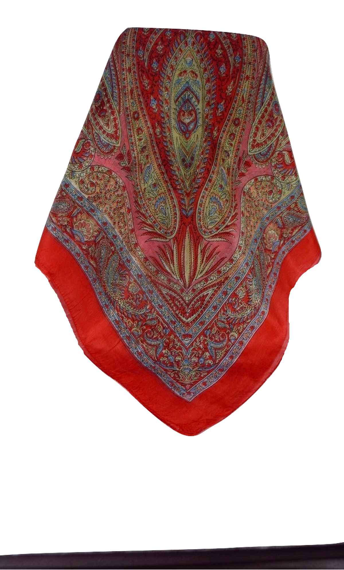 Mulberry Silk Traditional Square Scarf Sariz Scarlet by Pashmina & Silk