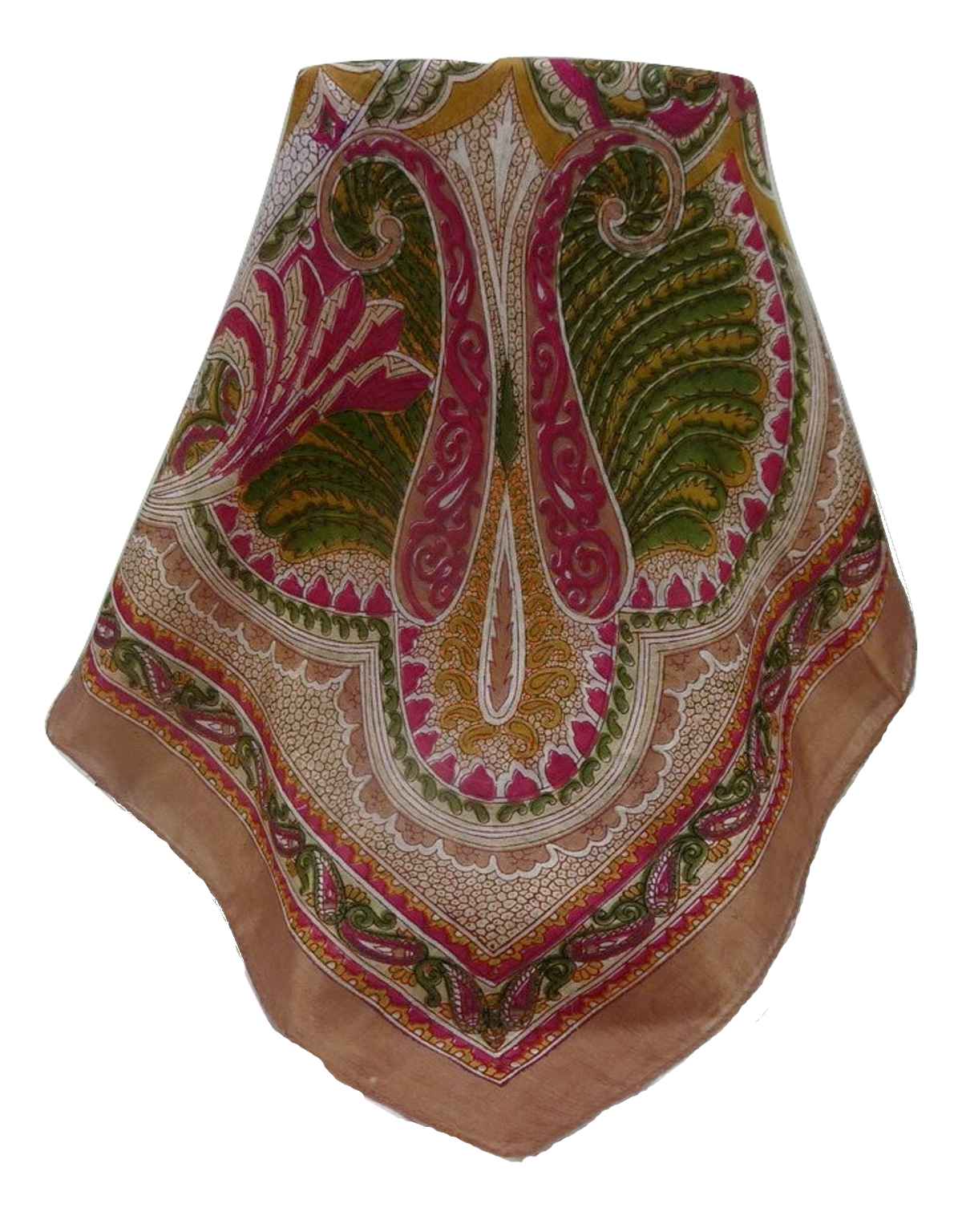 Tradizionale Sciarpa Quadrata di Seta Shakir Chestnut di Pashmina & Silk