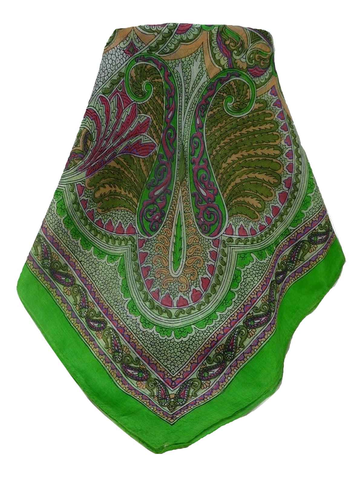 Tradizionale Sciarpa Quadrata di Seta Shakir Jade di Pashmina & Silk