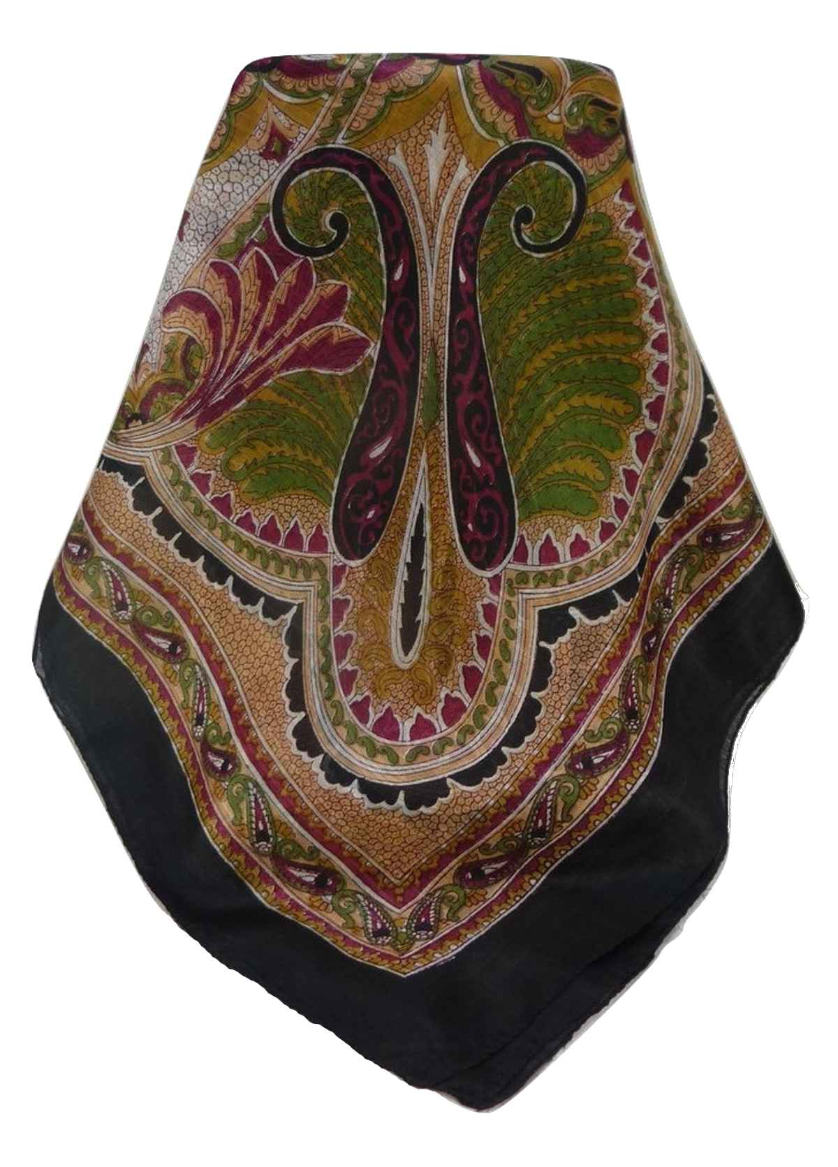 Tradizionale Sciarpa Quadrata di Seta Shakir Black di Pashmina & Silk