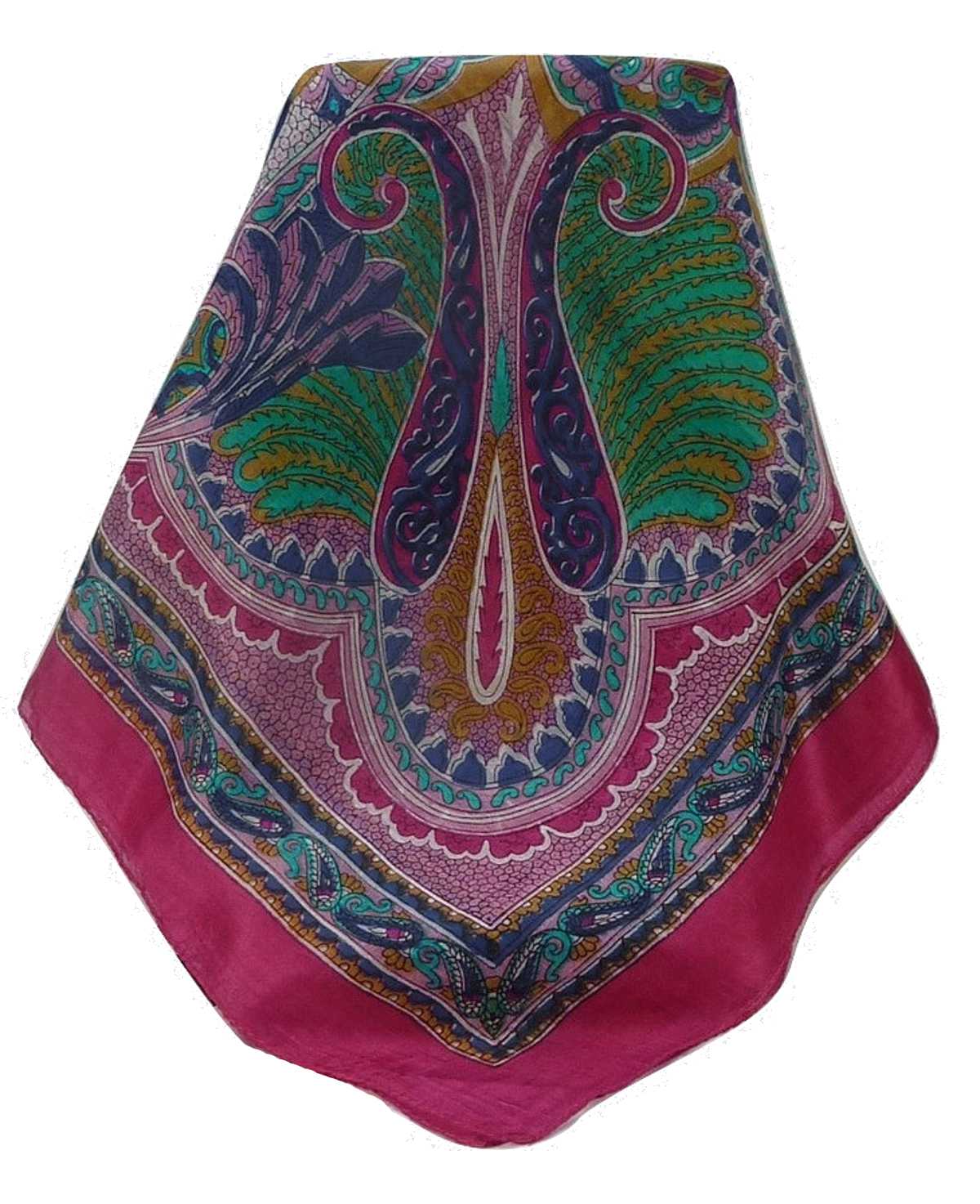 Tradizionale Sciarpa Quadrata di Seta Shakir Pink di Pashmina & Silk