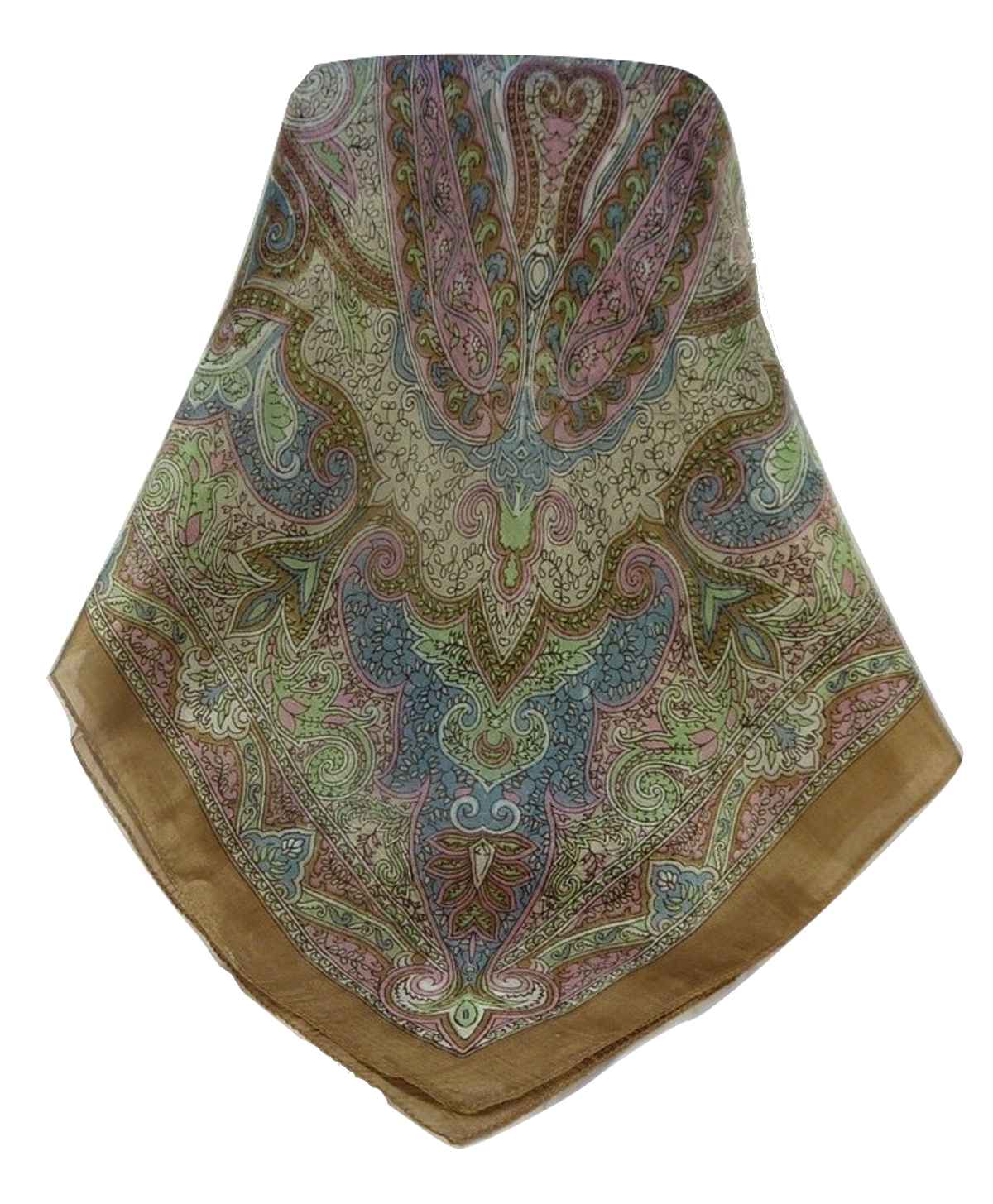 Tradizionale Sciarpa Quadrata di Seta Shruti Chestnut di Pashmina & Silk