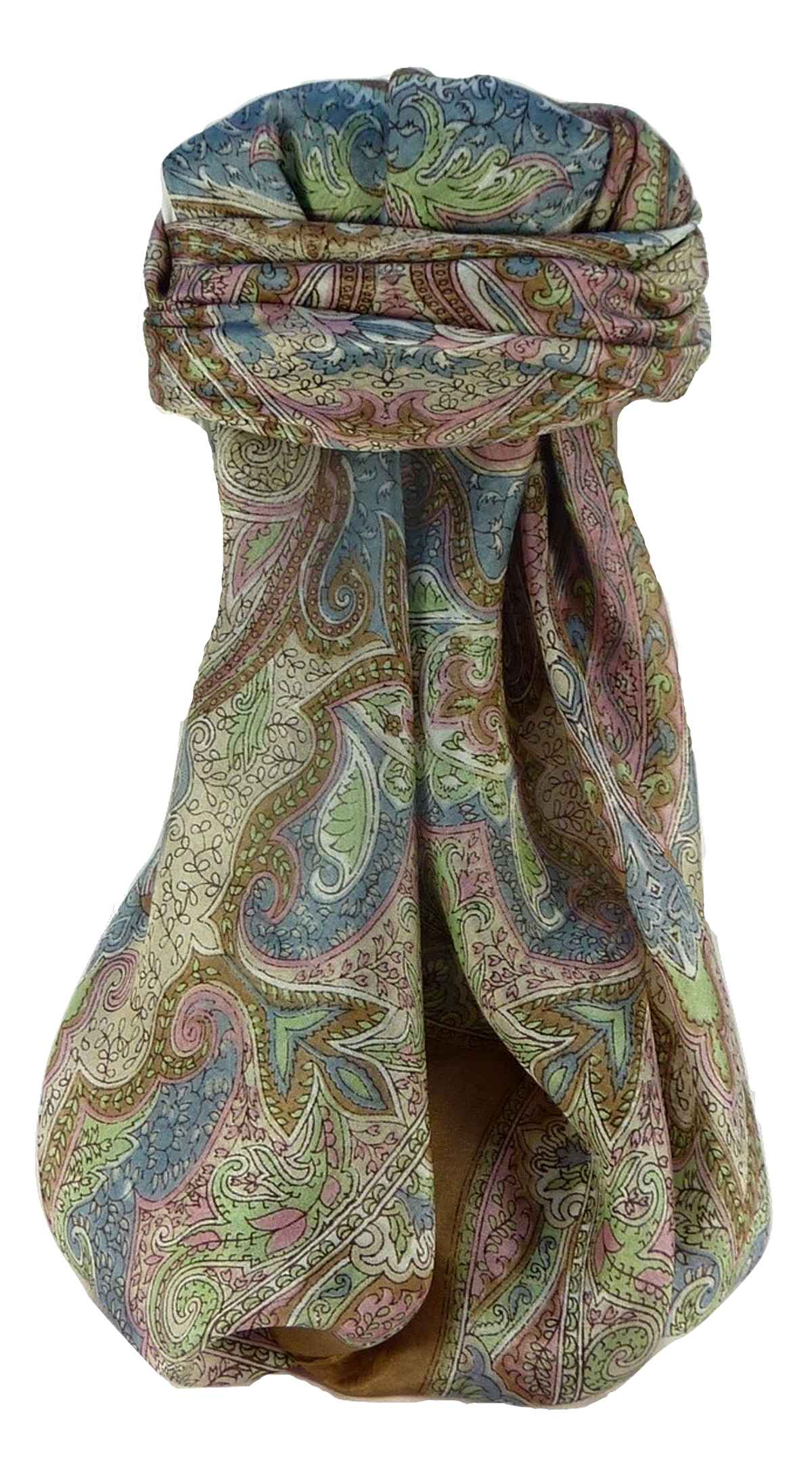Tradizionale Sciarpa Quadrata di Seta Shruti Chestnut di Pashmina & Silk