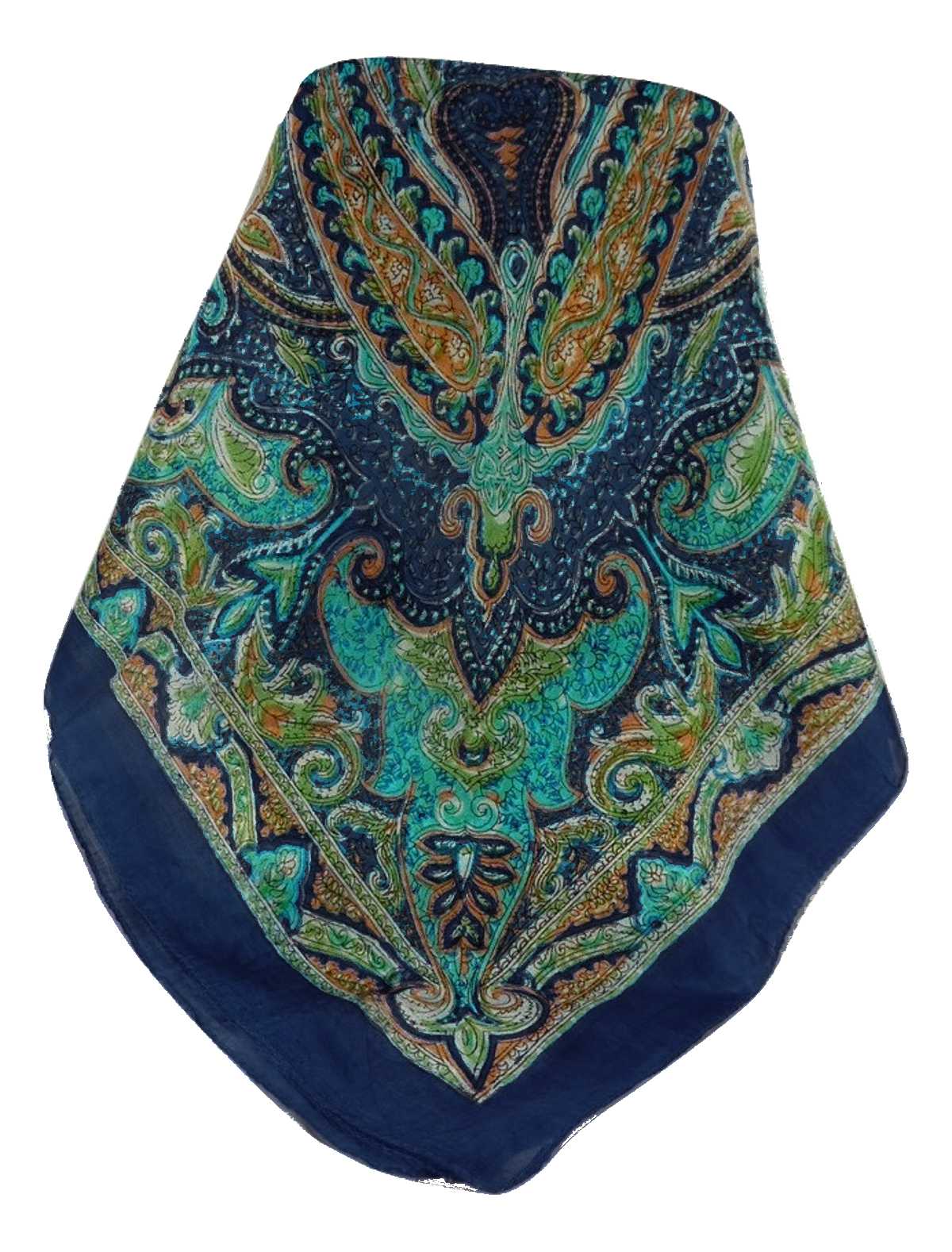 Tradizionale Sciarpa Quadrata di Seta Shruti Blue di Pashmina & Silk