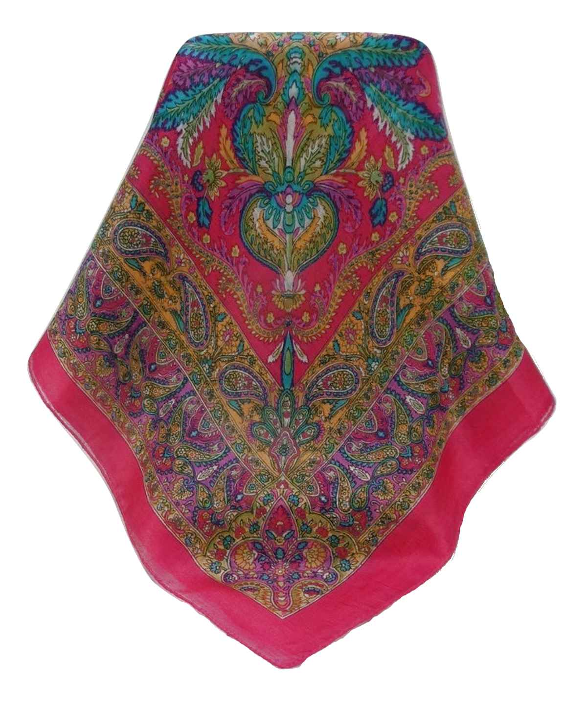 Tradizionale Sciarpa Quadrata di Seta Sunil Pink di Pashmina & Silk