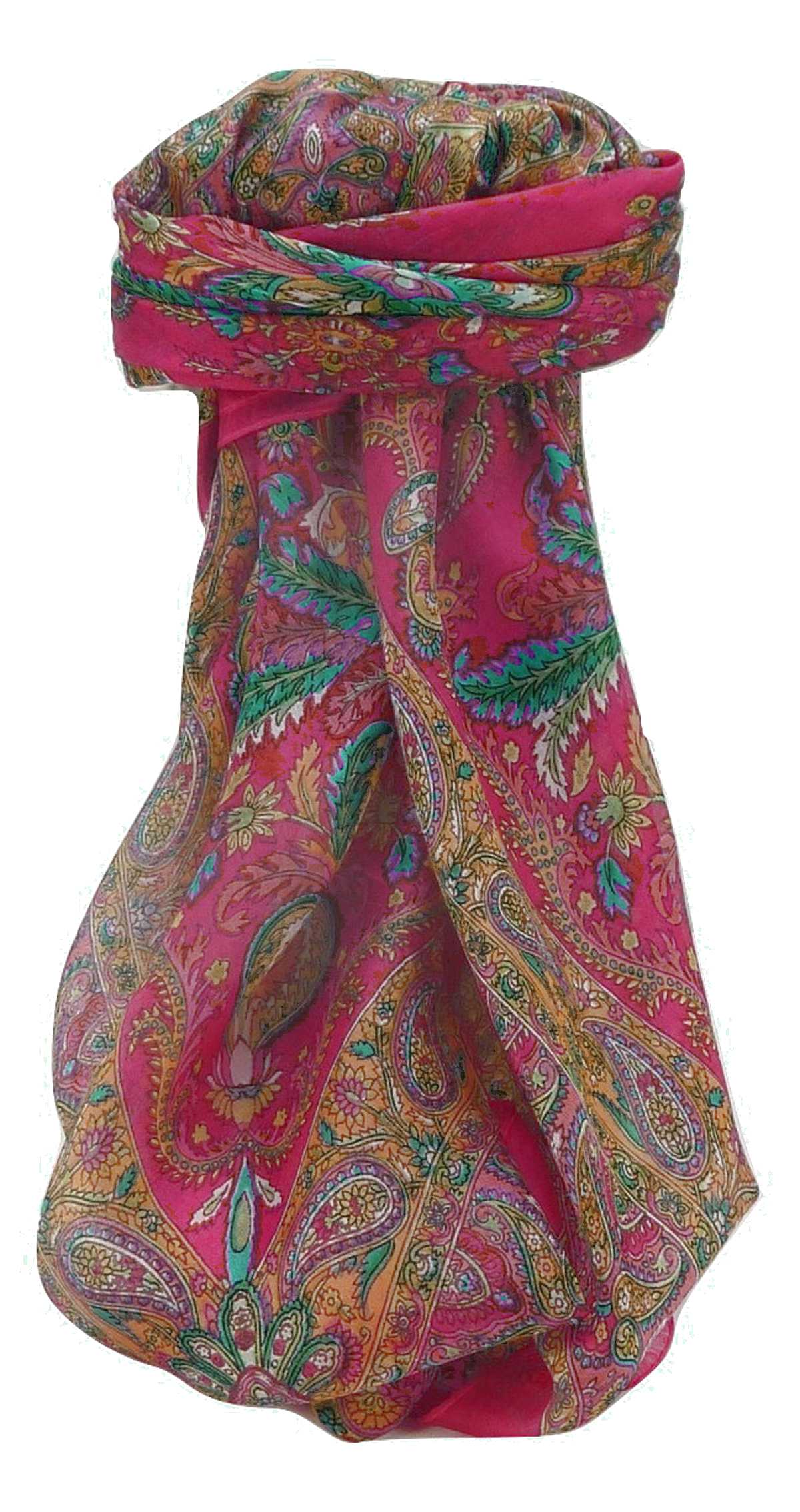 Tradizionale Sciarpa Quadrata di Seta Sunil Pink di Pashmina & Silk