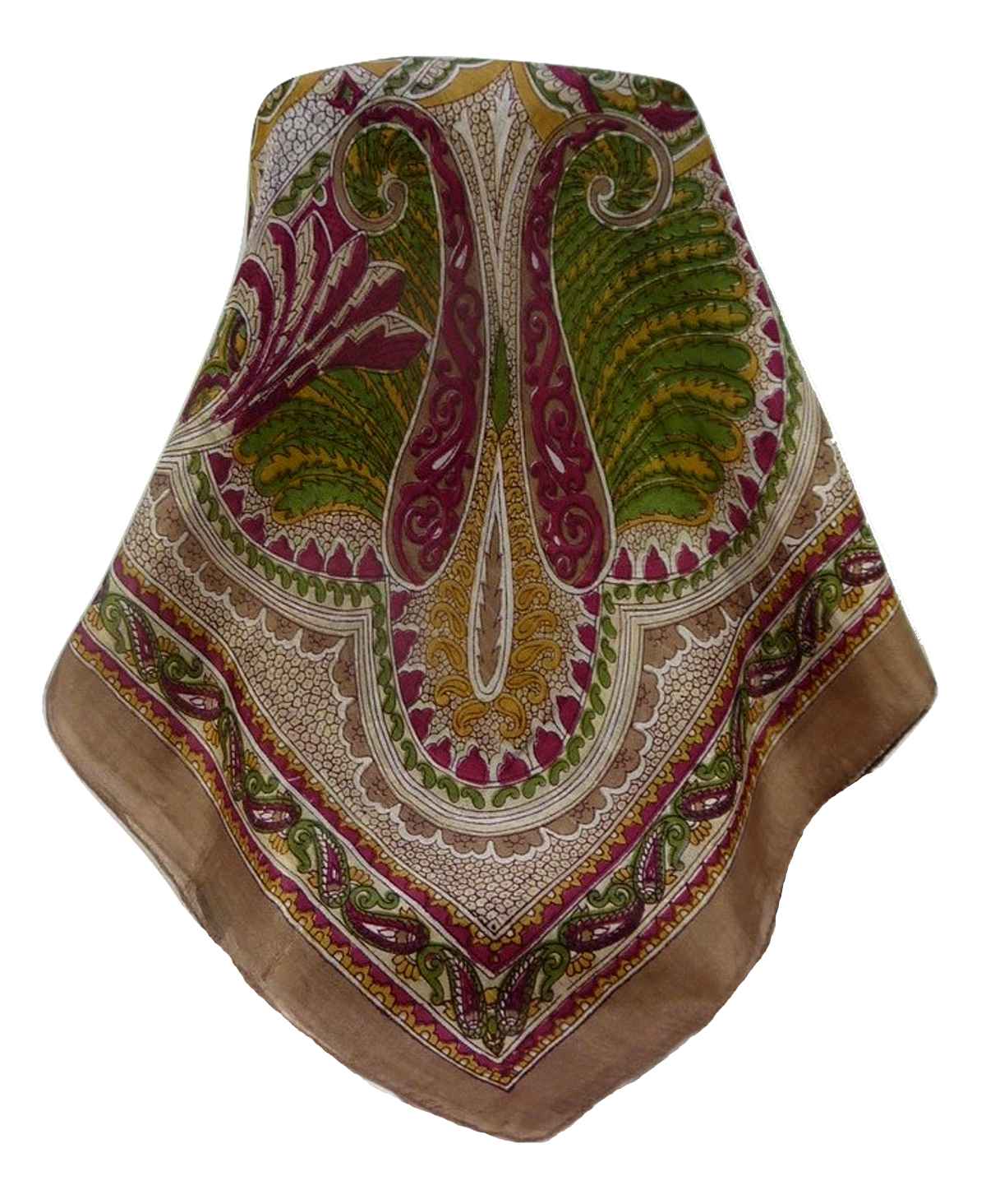 Tradizionale Sciarpa Quadrata di Seta Zubin Chestnut di Pashmina & Silk