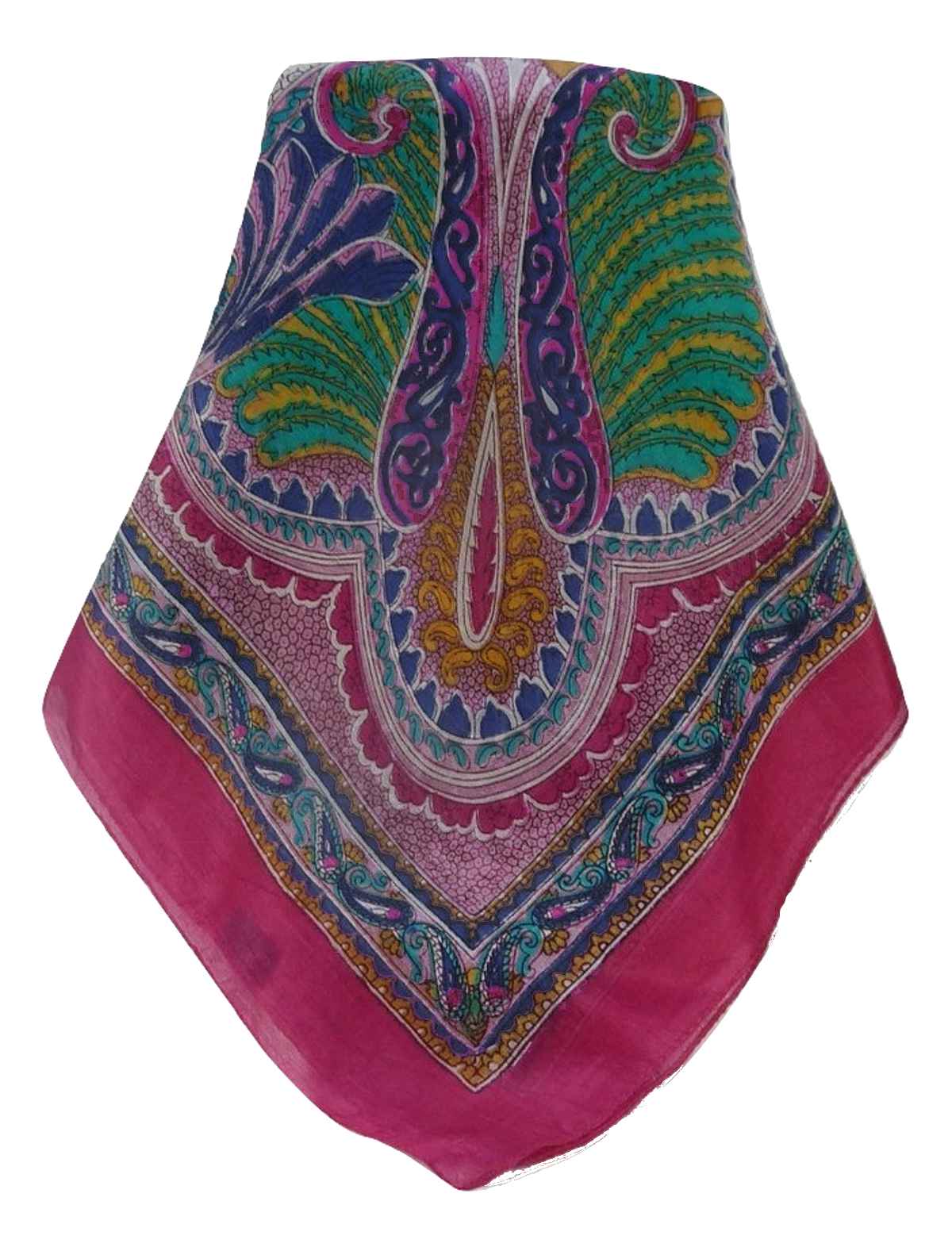 Tradizionale Sciarpa Quadrata di Seta  Zubin Pink di Pashmina & Silk