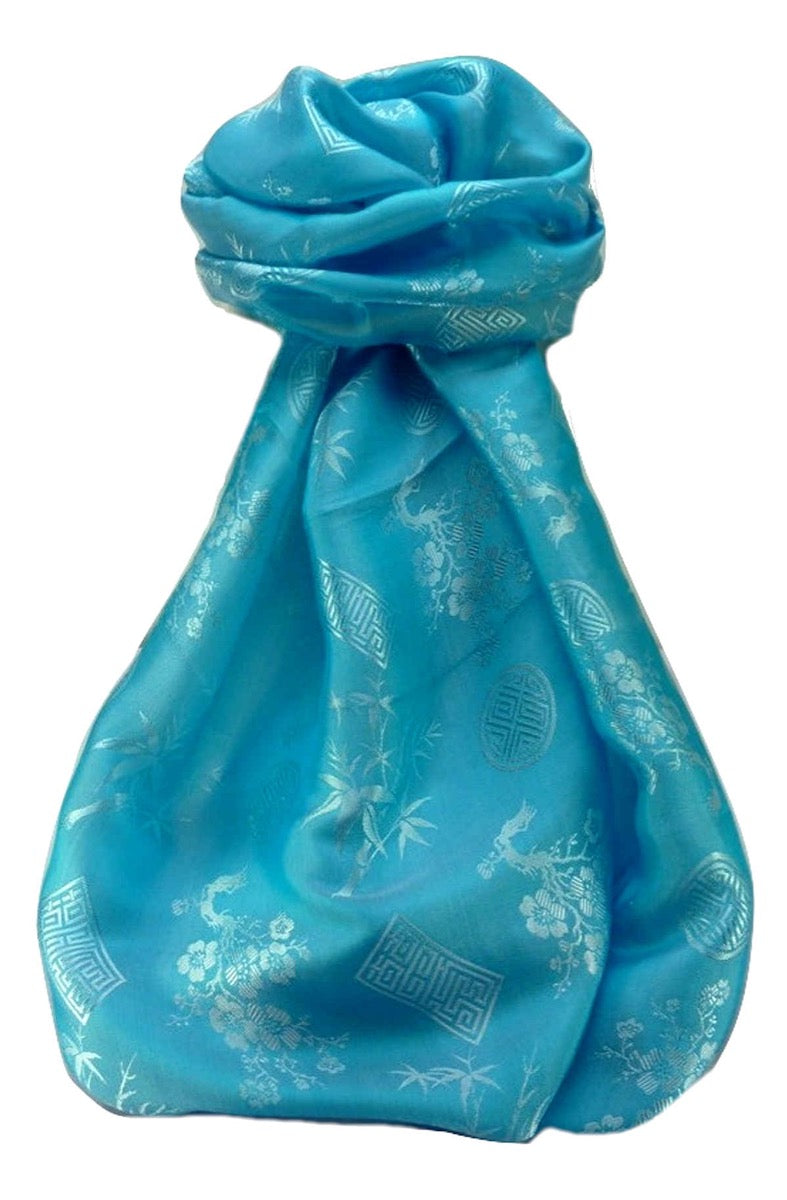Sciarpa di Seta Reversible Vietnam Hoi-An Quang-Nam Azure