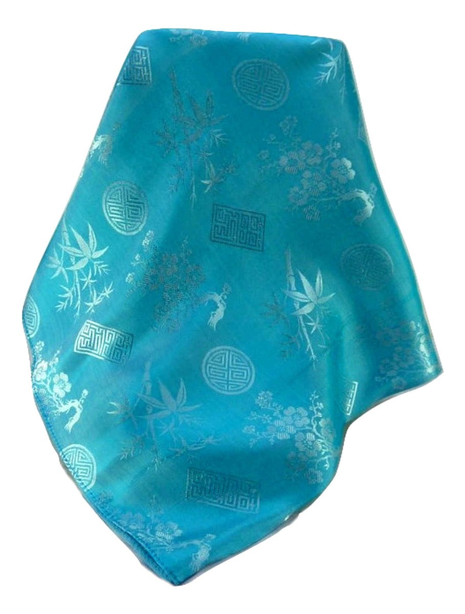 Sciarpa di Seta Reversible Vietnam Hoi-An Quang-Nam Azure