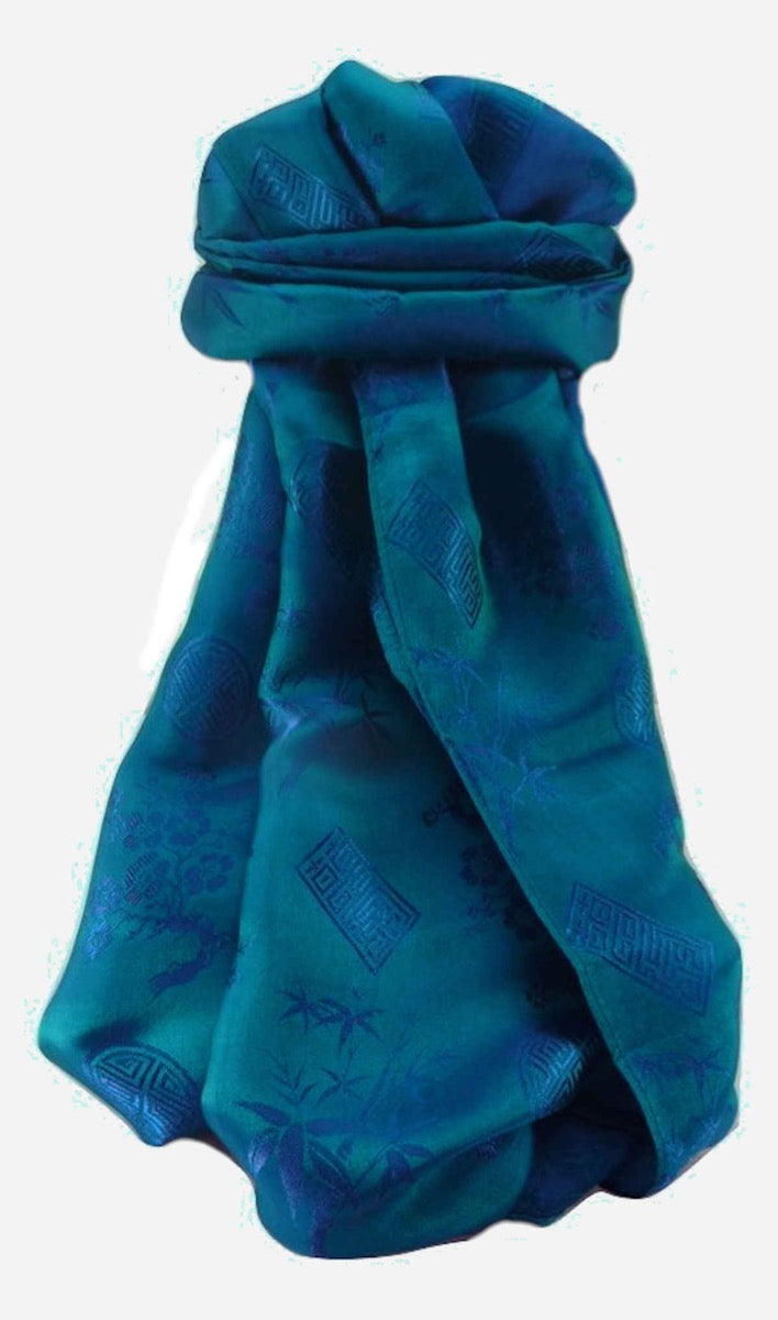 Sciarpa di Seta Reversible Vietnam Hoi-An Quang-Nam Teal