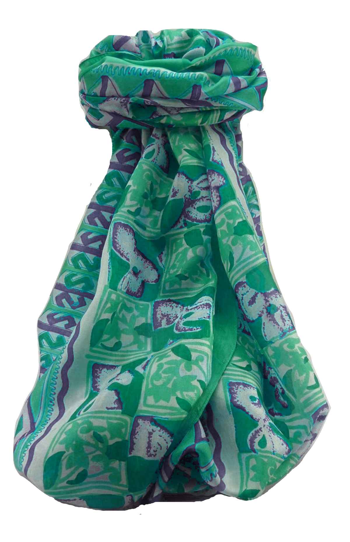 Mulberry Silk Contemporary Long Scarf Geometric G144 by Pashmina & Silk