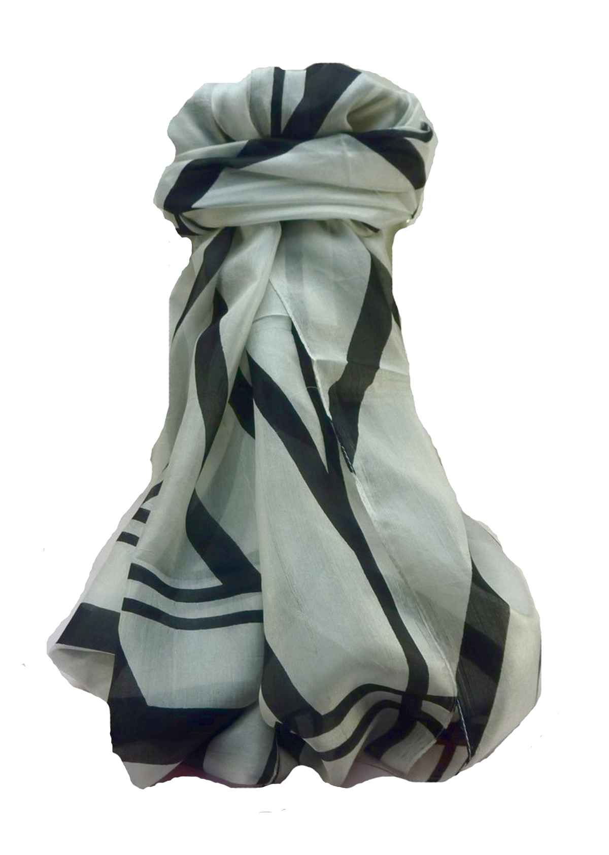 Mulberry Silk Contemporary Long Scarf Geometric G145 by Pashmina & Silk