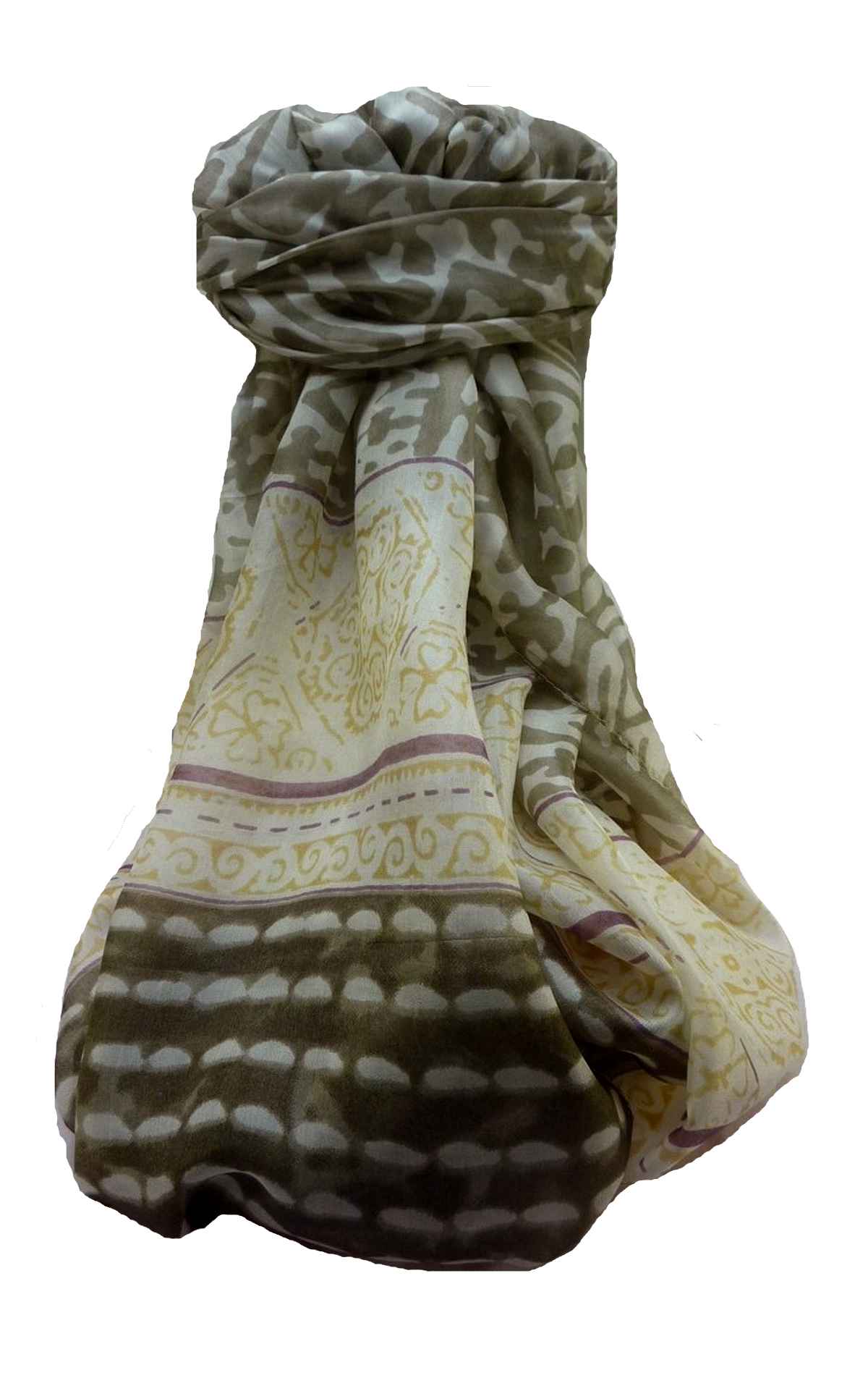 Mulberry Silk Contemporary Long Scarf Geometric G149 by Pashmina & Silk