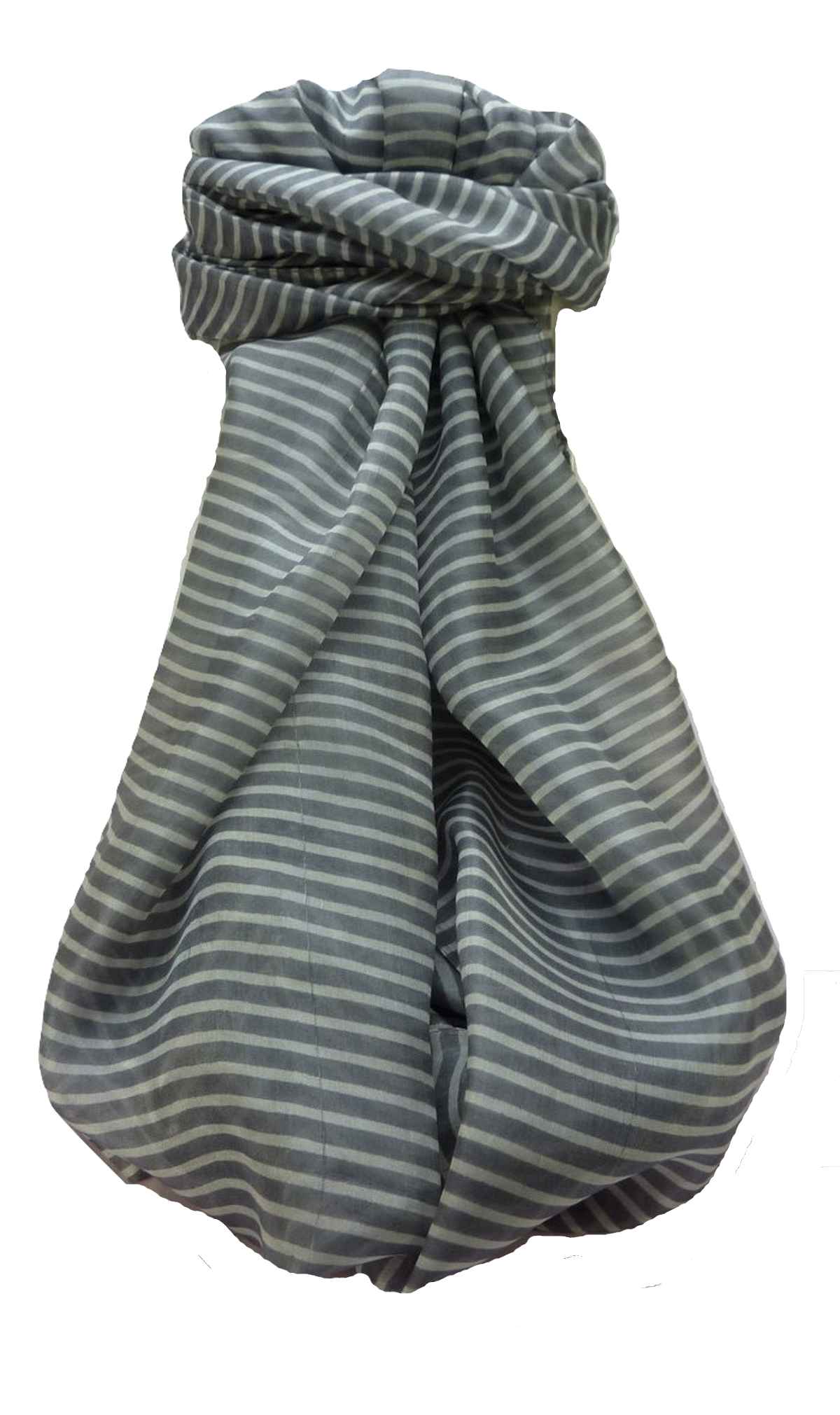 Mulberry Silk Contemporary Long Scarf Veena Charcoal by Pashmina & Silk