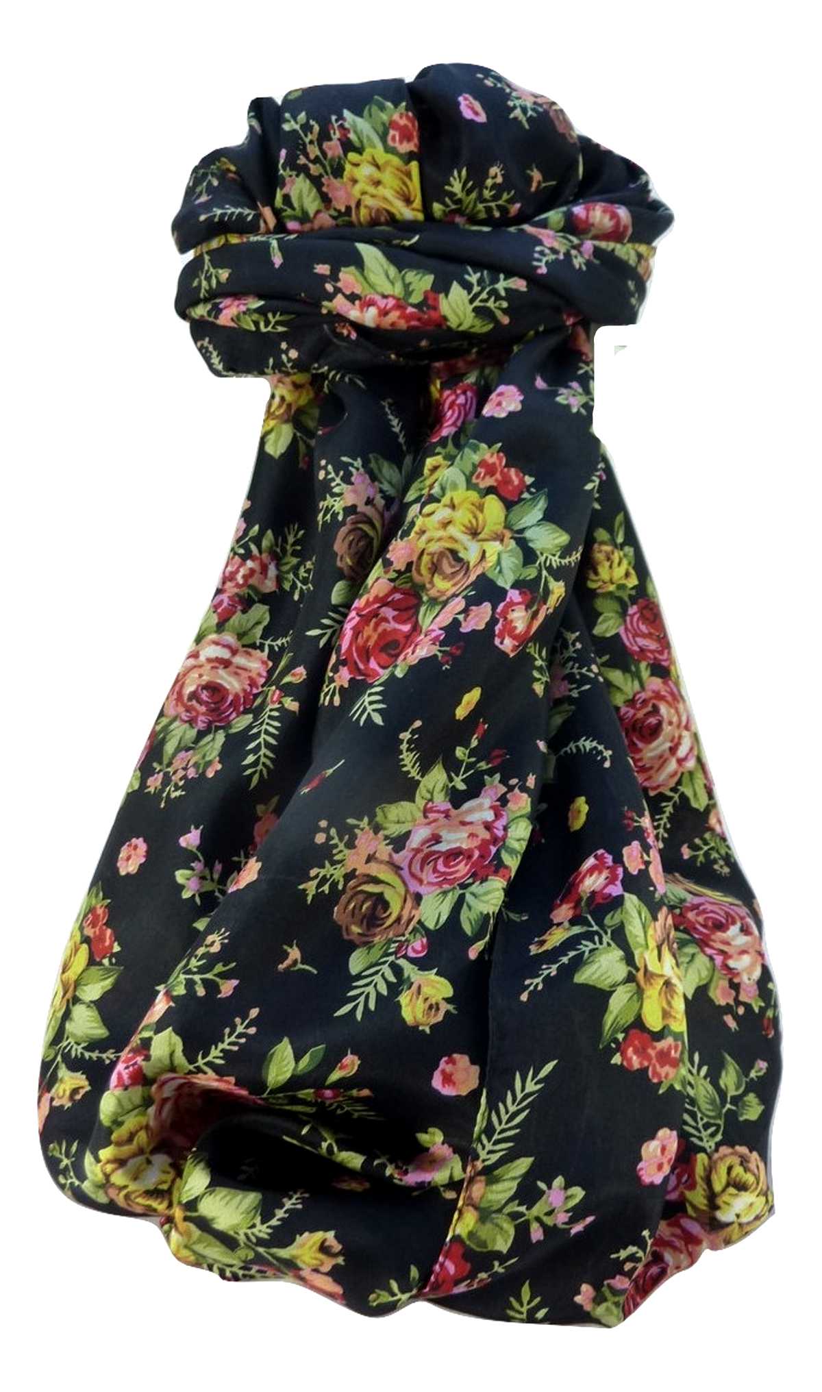 P&S Sciarpa Longa Contemporary Seta di Gelso Desiraju Black