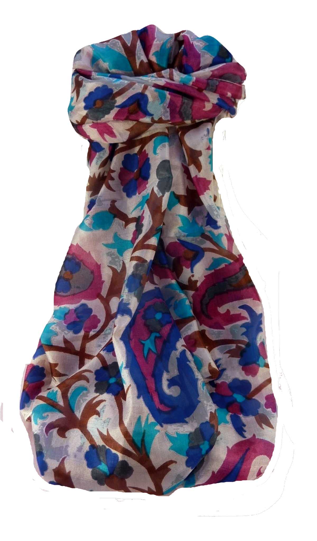 P&S Sciarpa Longa Contemporary Seta di Gelso Jarava Blue