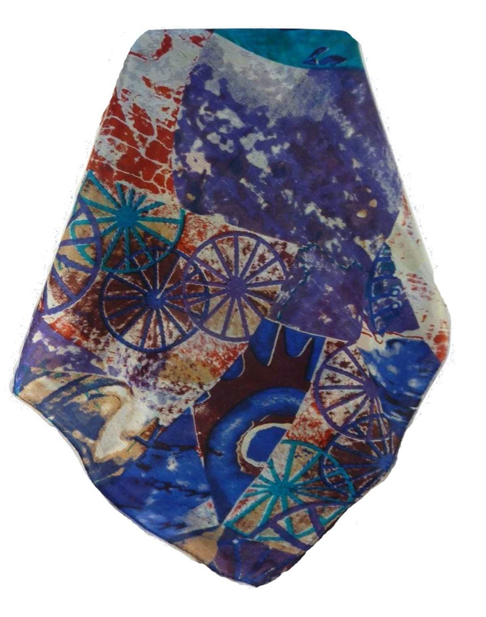 P&S Sciarpa Longa Contemporary Seta di Gelso Javi Blue