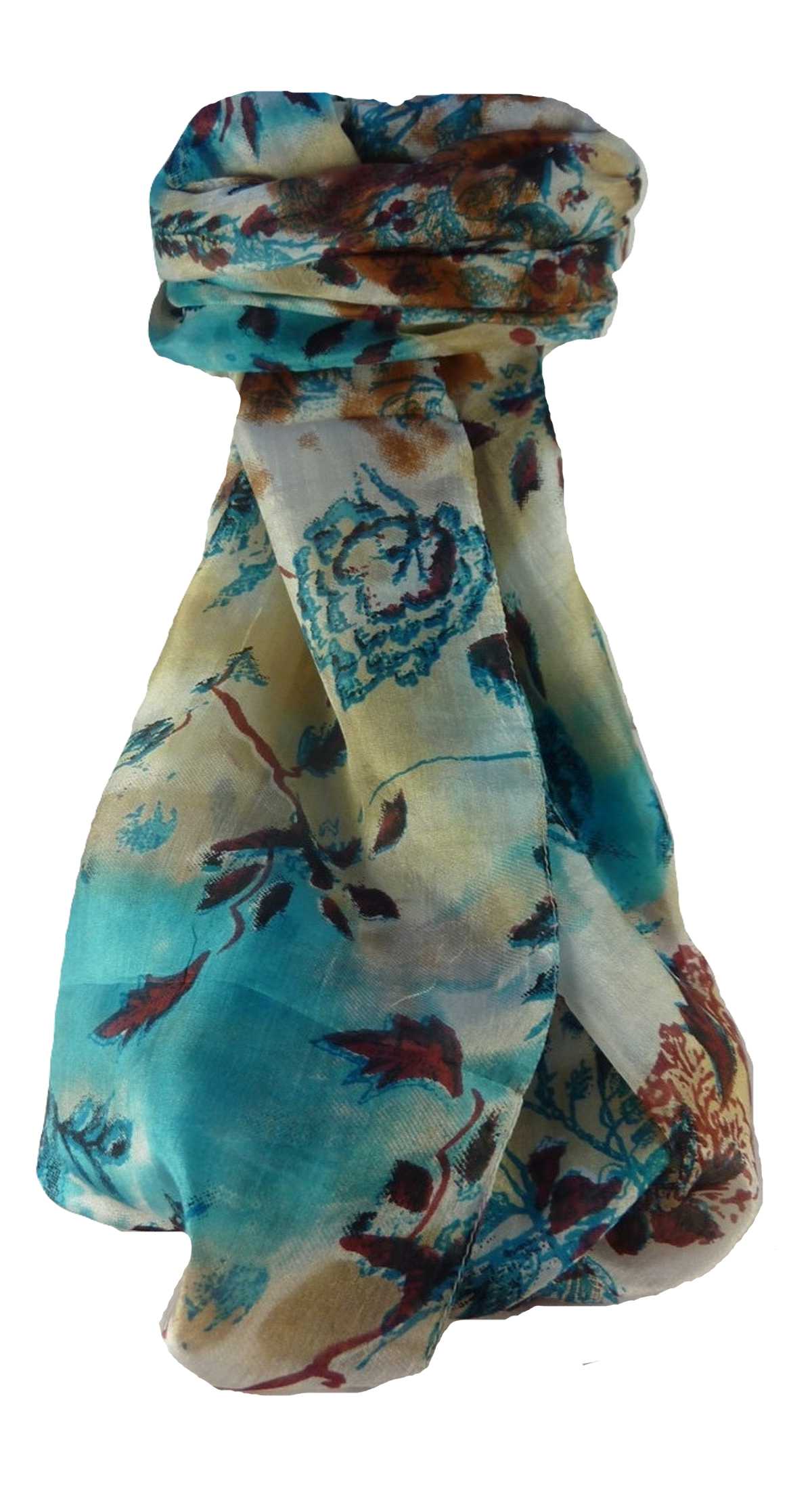 P&S Sciarpa Longa Contemporary Seta di Gelso Jayant Aqua