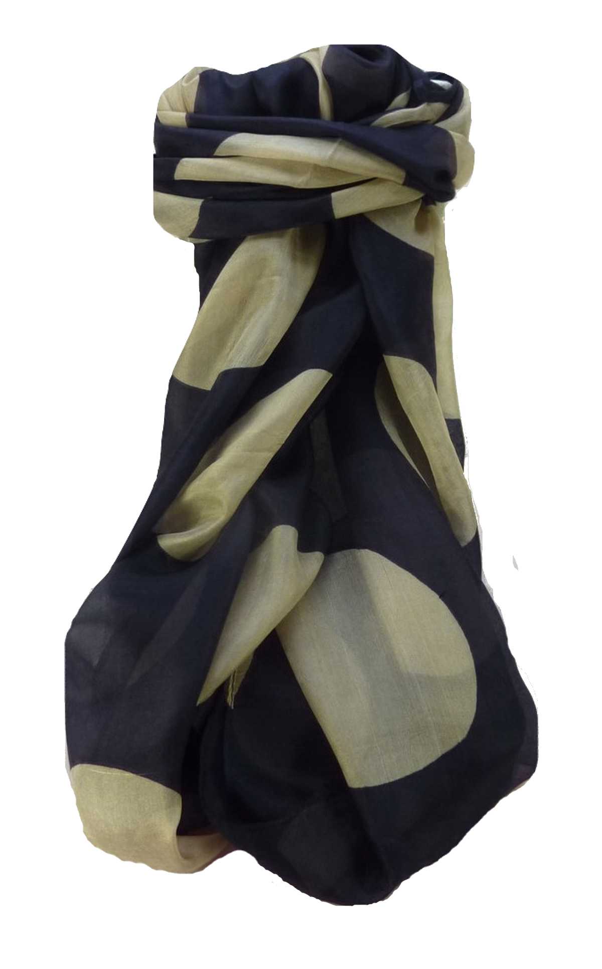 P&S Sciarpa Longa Contemporary Seta di Gelso Kalam Navy