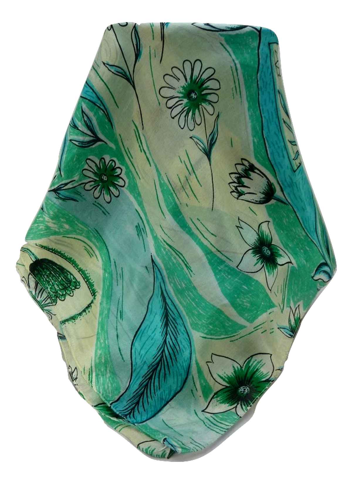 Mulberry Silk Contemporary Long Scarf Navendra Aqua by Pashmina & Silk