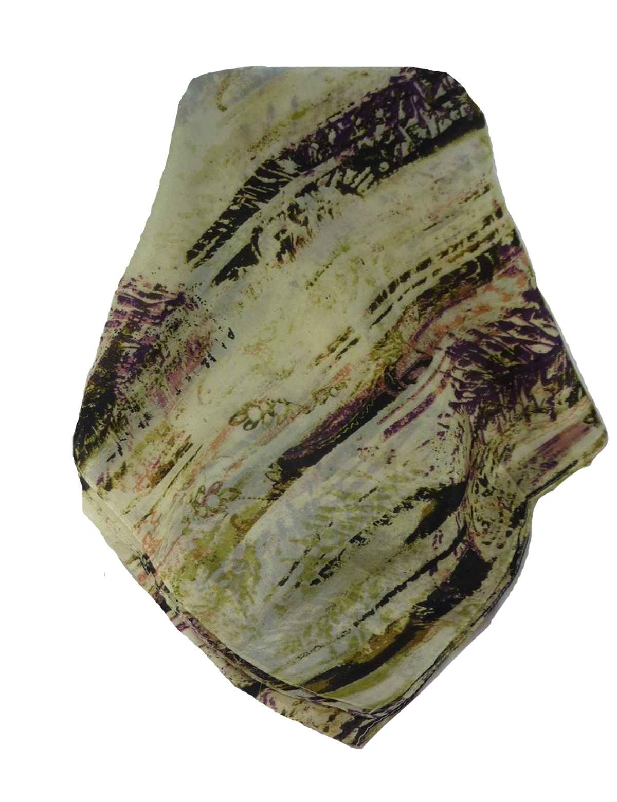 Mulberry Silk Contemporary Long Scarf Mahavira Ivory by Pashmina & Silk