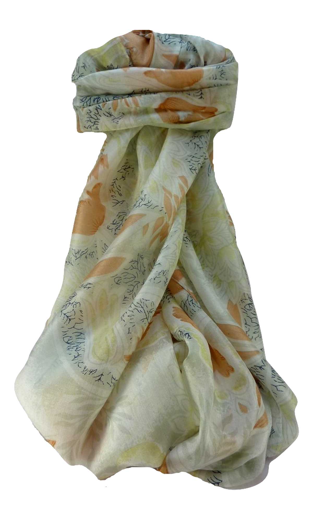 Mulberry Silk Contemporary Long Scarf Mohan Nectarine by Pashmina & Silk